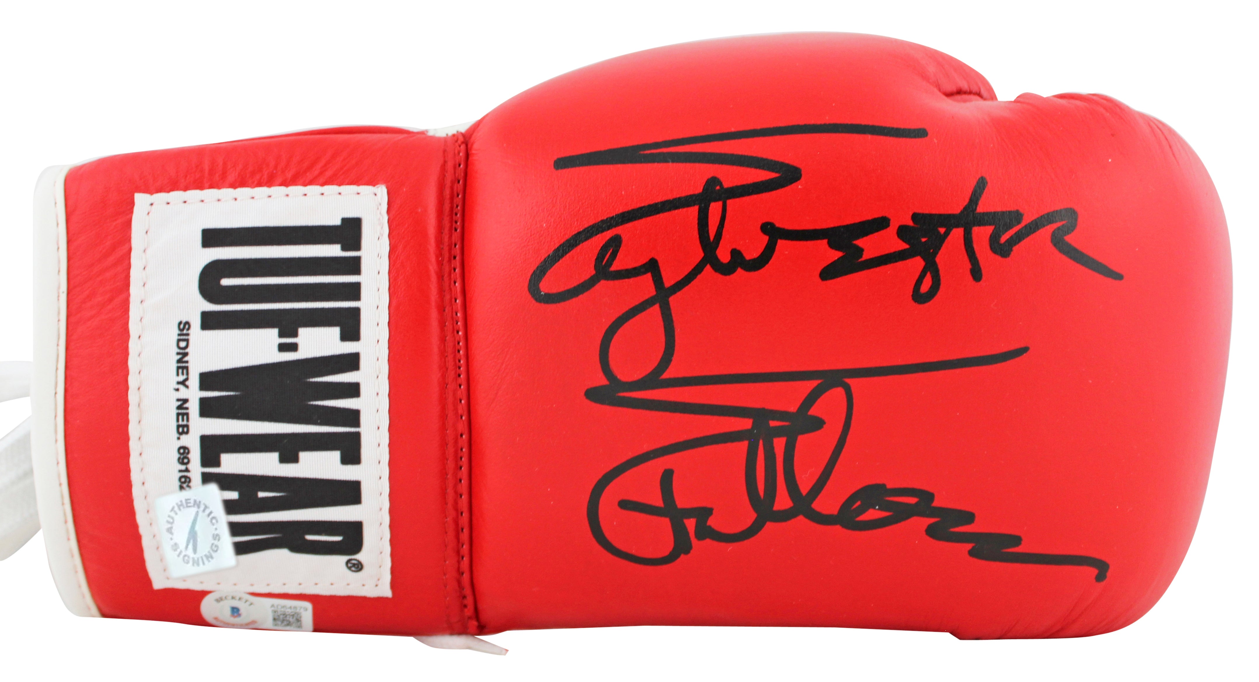 Sylvester Stallone Rocky Signed Right Hand Red Tuf-Wear Boxing Glove w/ Case BAS