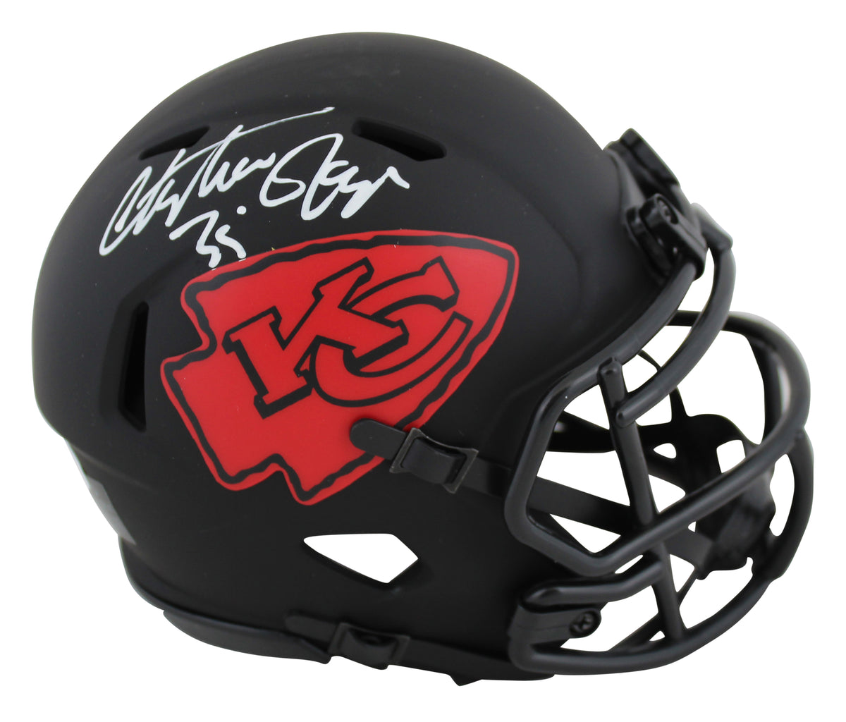 Chiefs Christian Okoye Authentic Signed Eclipse Speed Mini Helmet JSA Witnessed