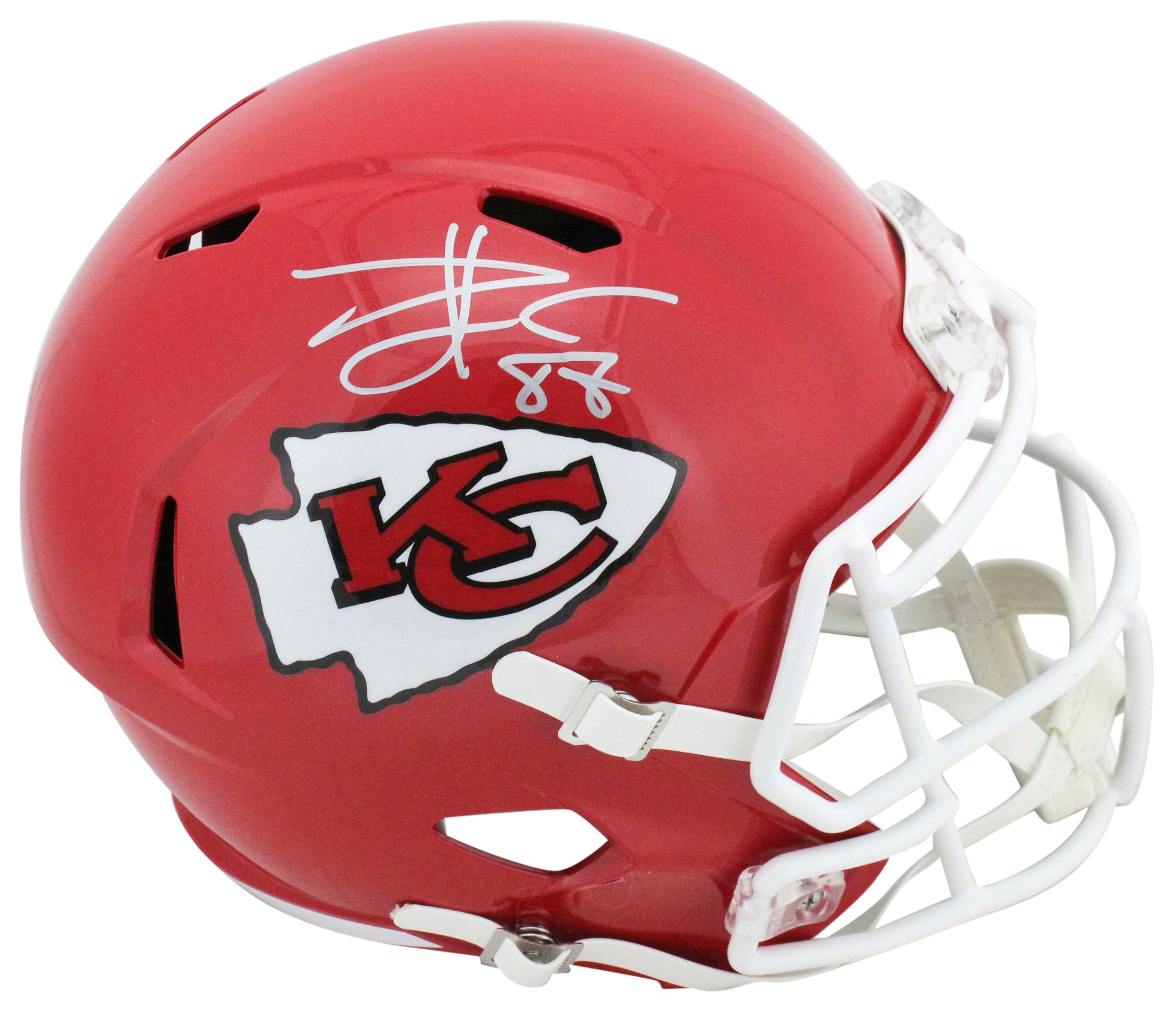 Chiefs Travis Kelce Authentic Signed Full Size Speed Rep Helmet BAS Witnessed