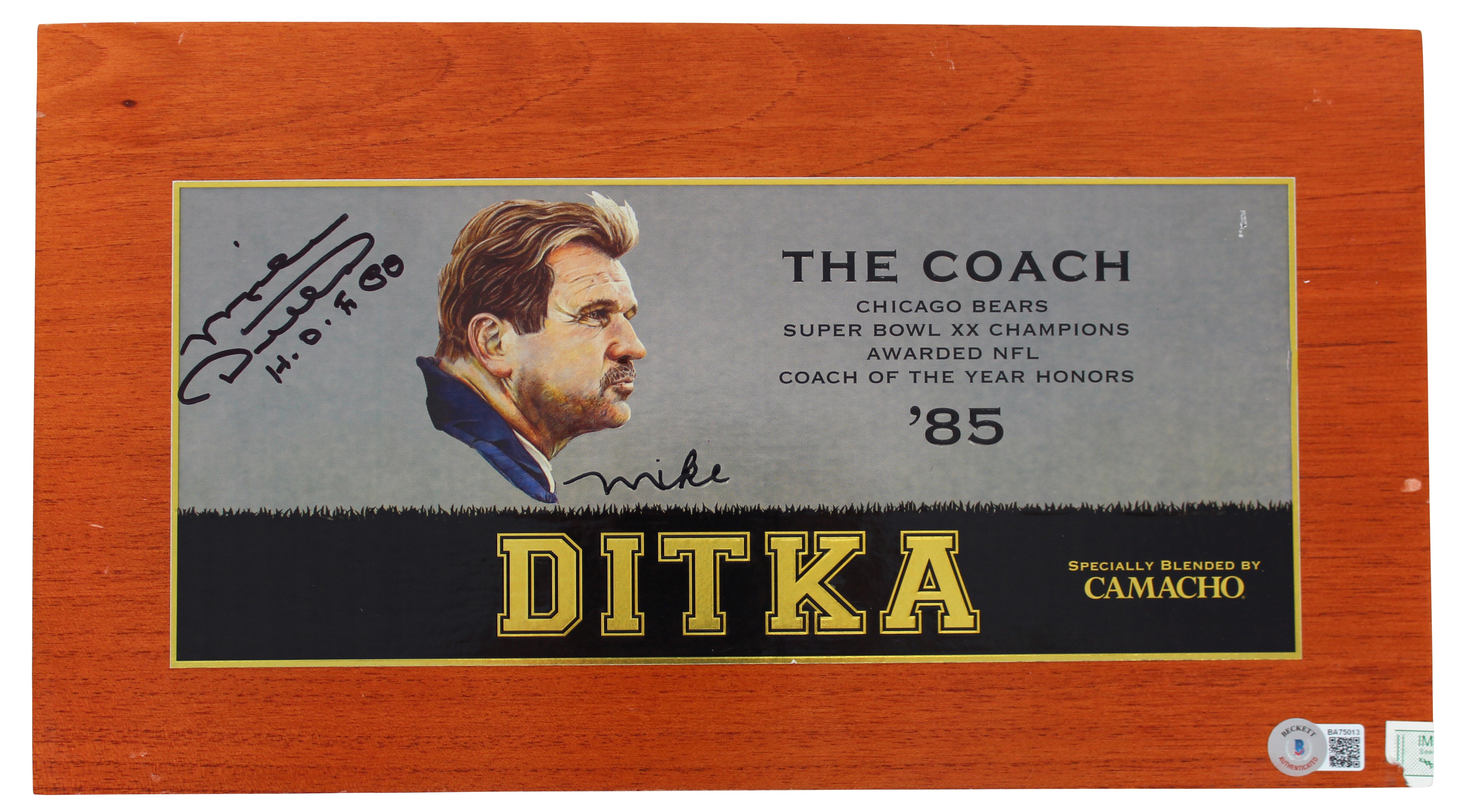 Bears Mike Ditka "HOF 88" Signed Kickoff Series Cigar Box LE #390/1,000 BAS #