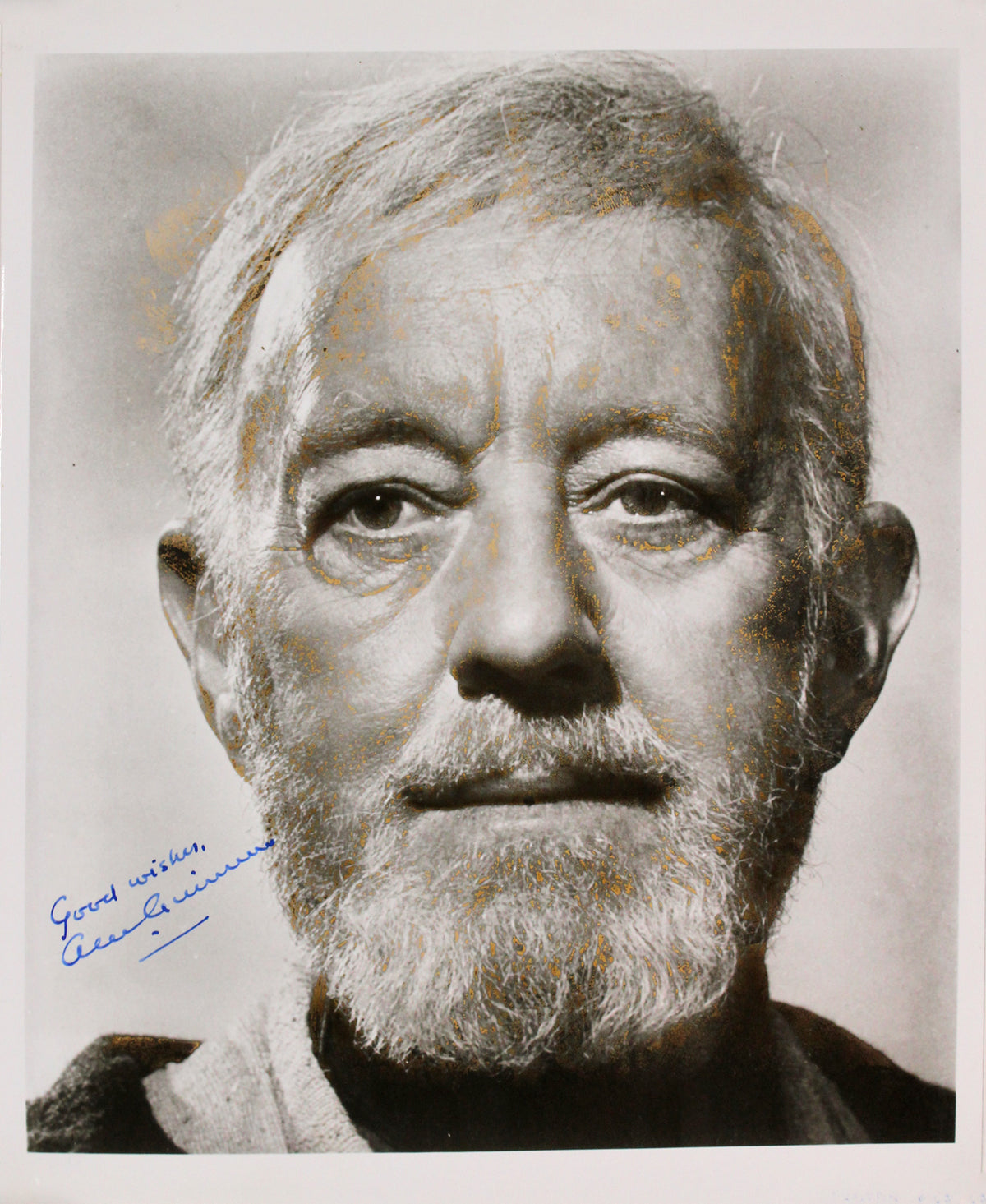 Alec Guinness Star Wars "Good Wishes" Authentic Signed 8x9.75 Photo PSA #Q76283