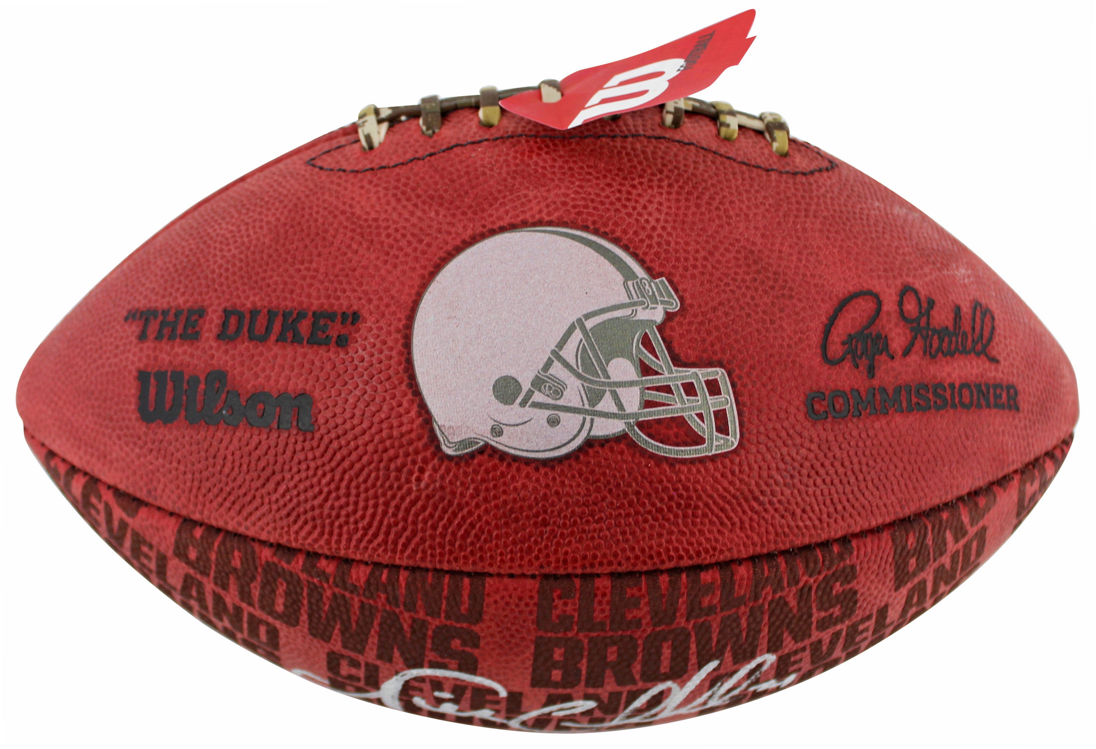 Browns Nick Chubb Signed Wilson "The Duke" Team Showcase Football W/ Case BAS W