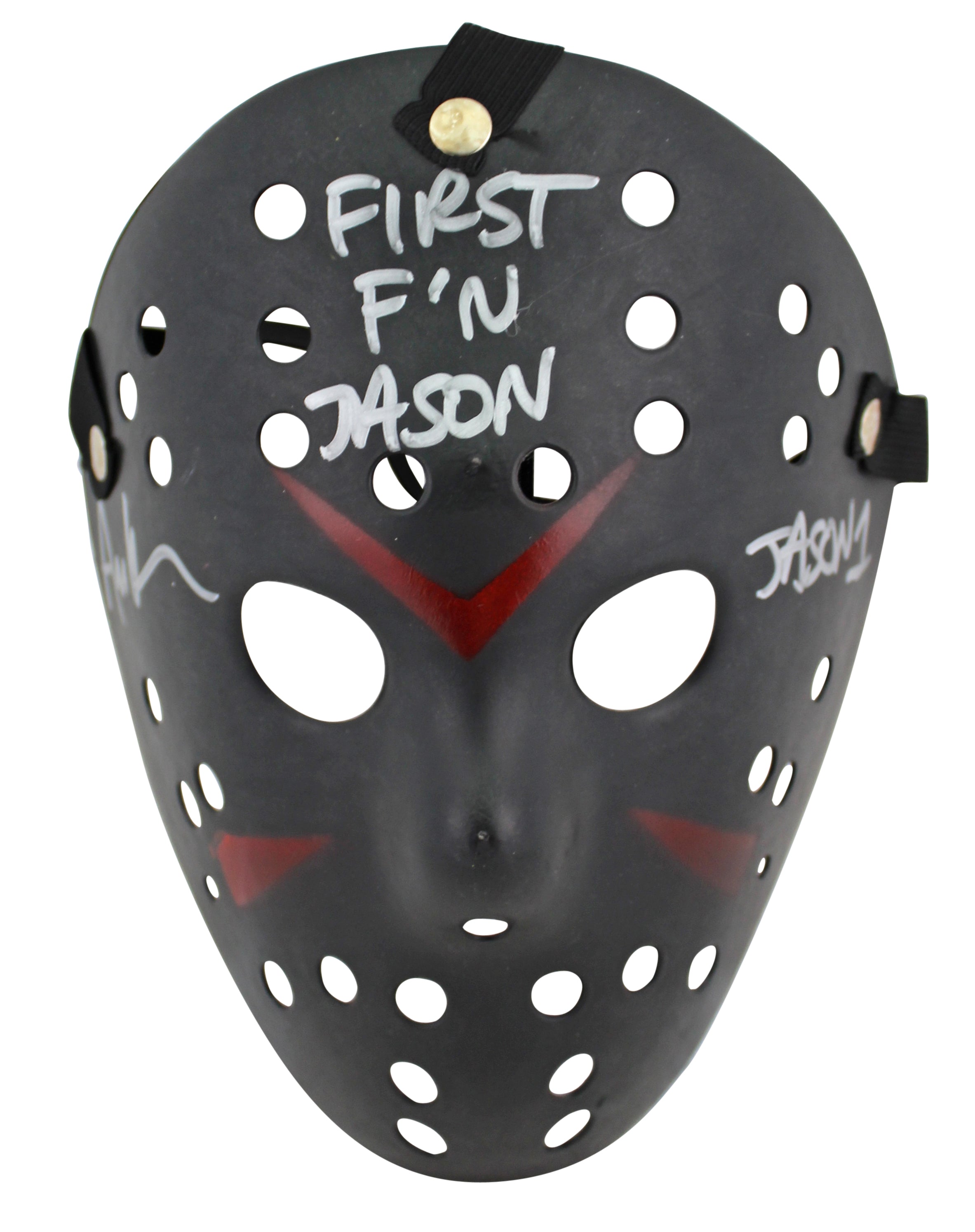 Ari Lehman Friday The 13th "First F'n Jason" Signed Black Jason Mask BAS Witness