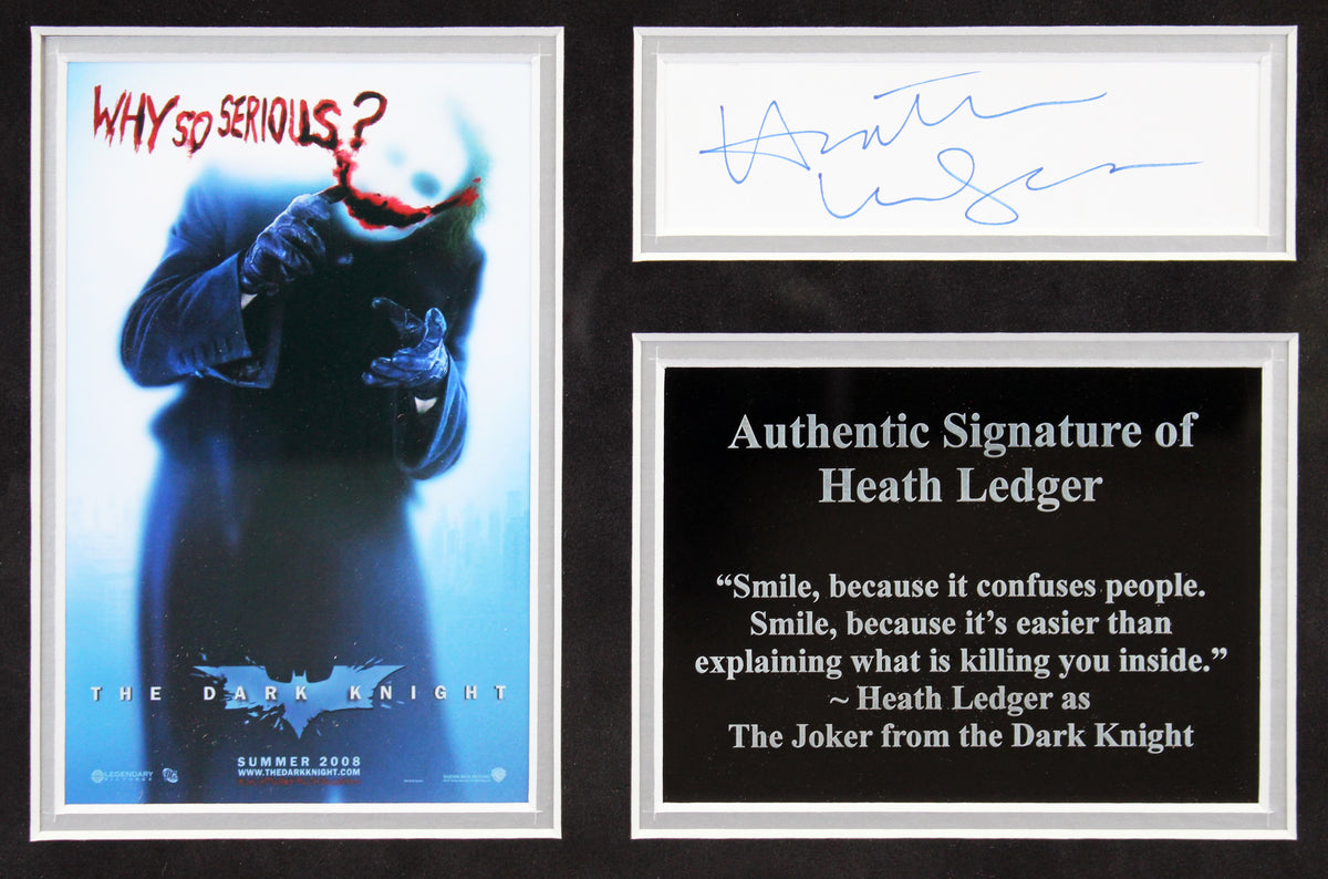 Heath Ledger & Christian Bale Batman The Dark Knight Authentic Signed BAS