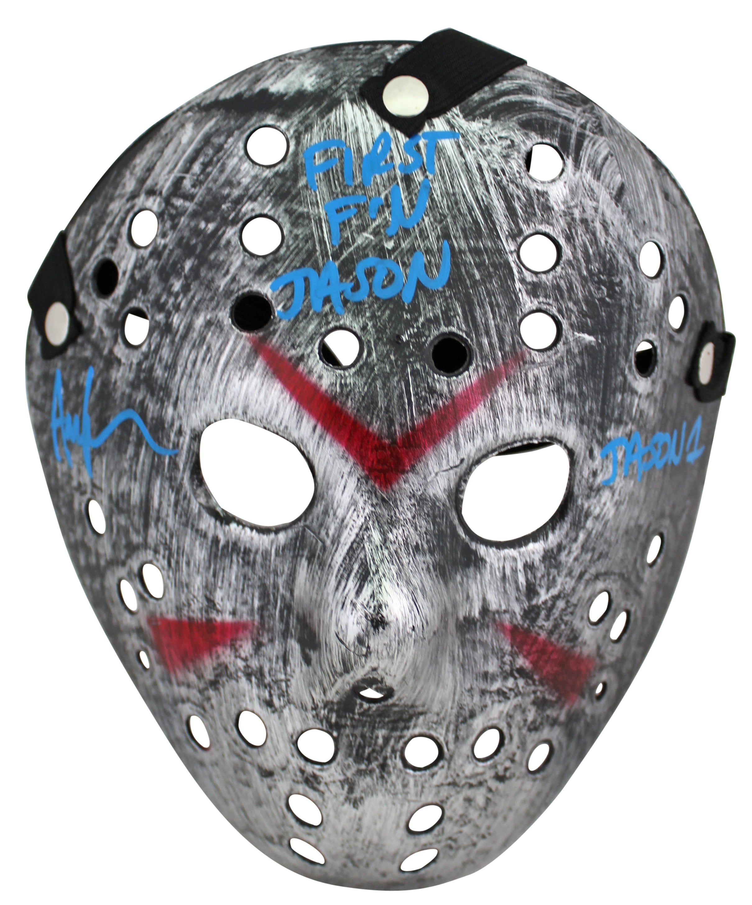 Ari Lehman Friday The 13th "First F'n Jason" Signed Silver Jason Mask BAS Wit