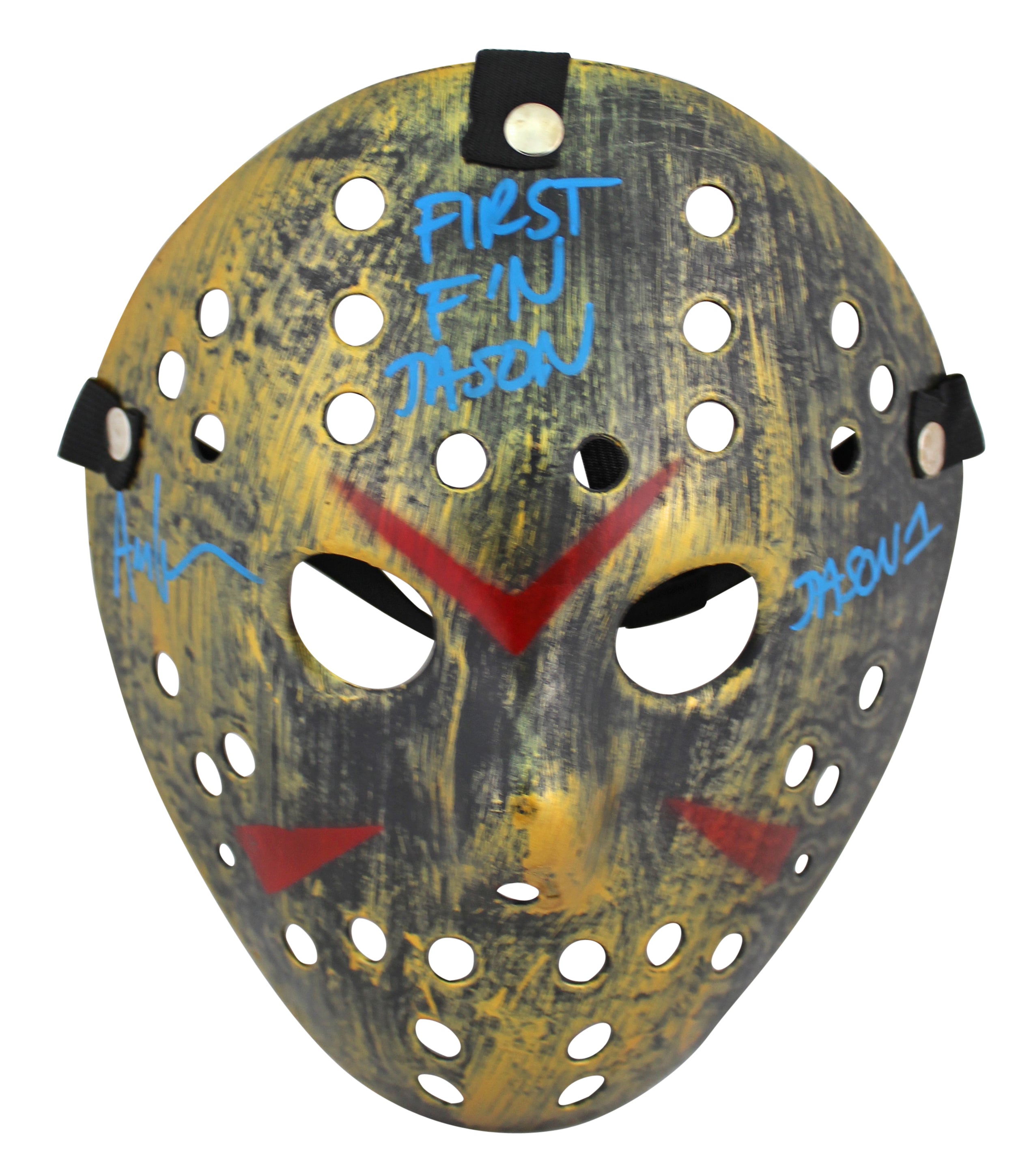Ari Lehman Friday The 13th "First F'n Jason" Signed Gold Jason Mask BAS Witness