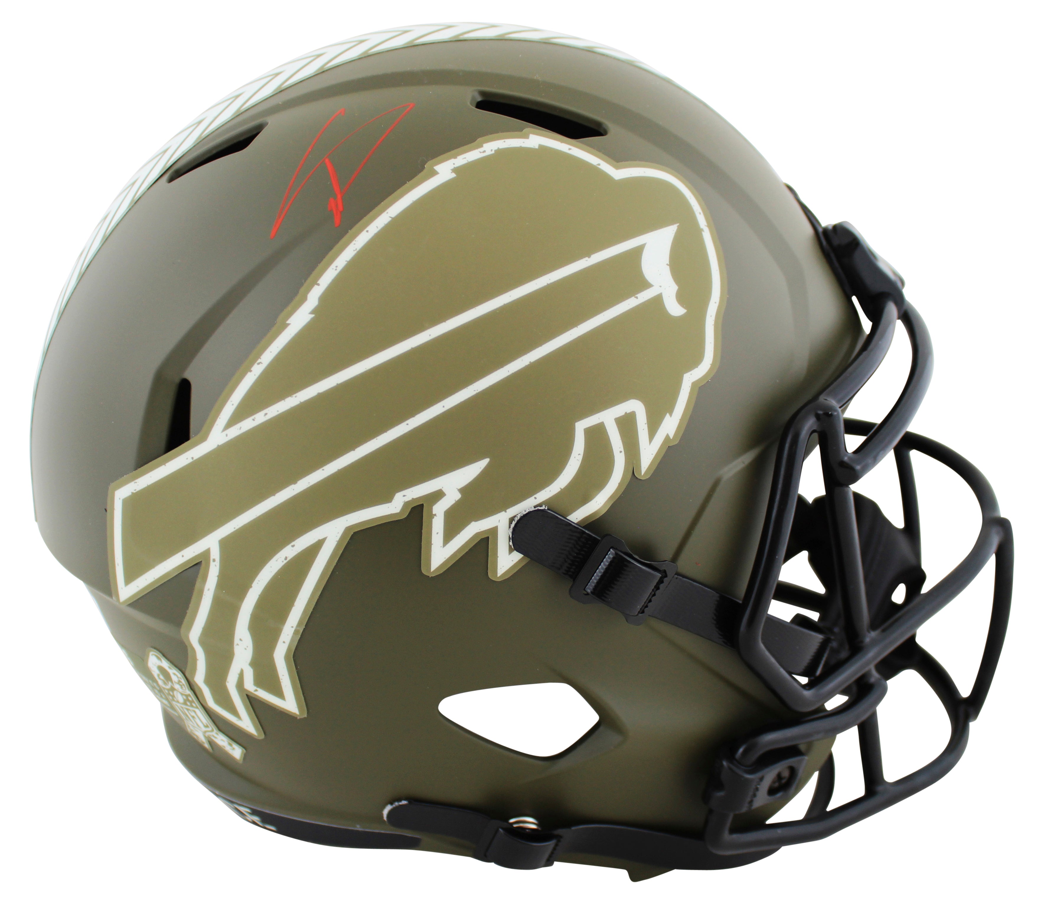 Bills Stefon Diggs Signed Salute To Service Full Size Speed Rep Helmet BAS Wit