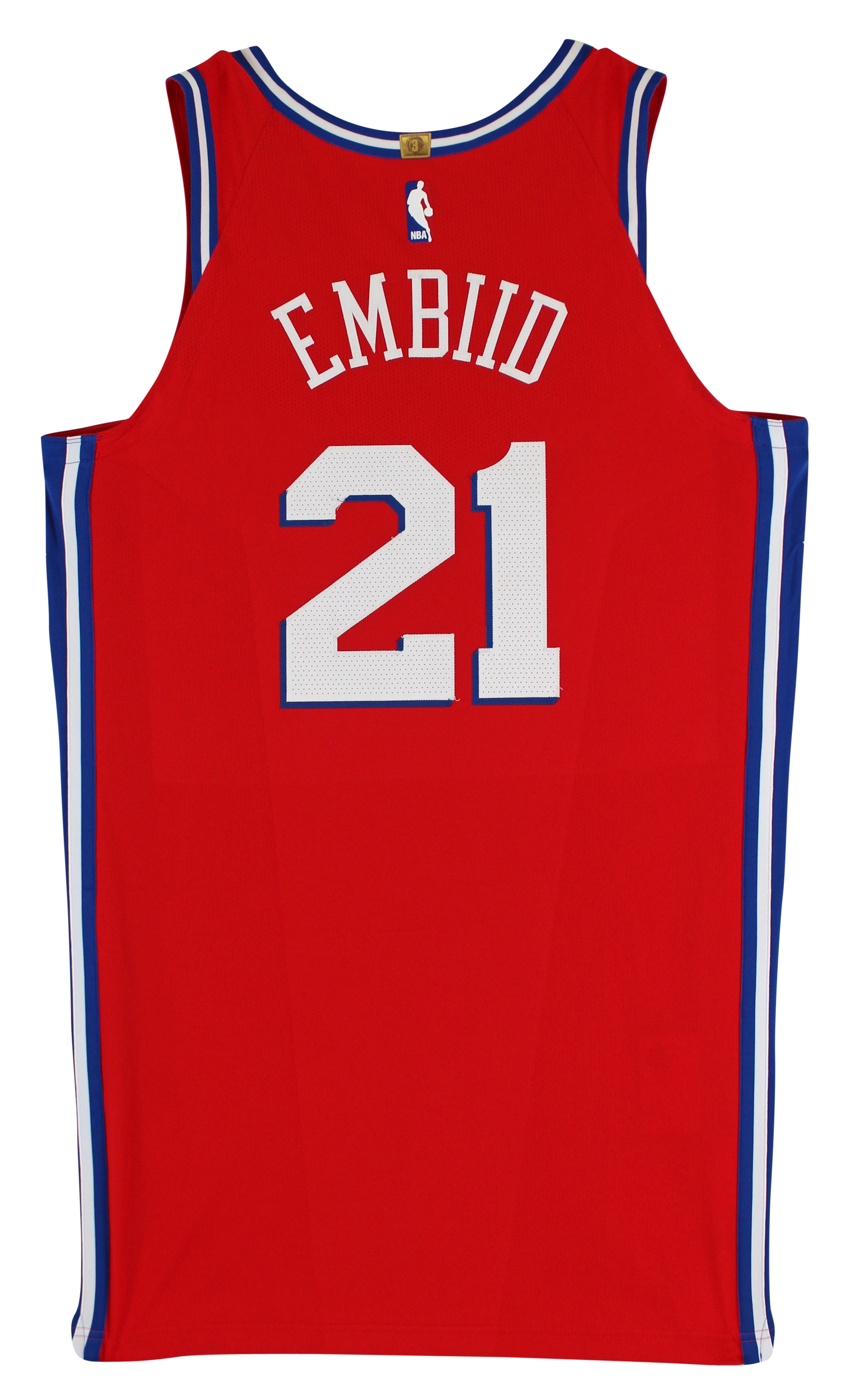 76ers Joel Embiid March 8, 2018 Game Used Red Road Nike Jersey NBA LOA