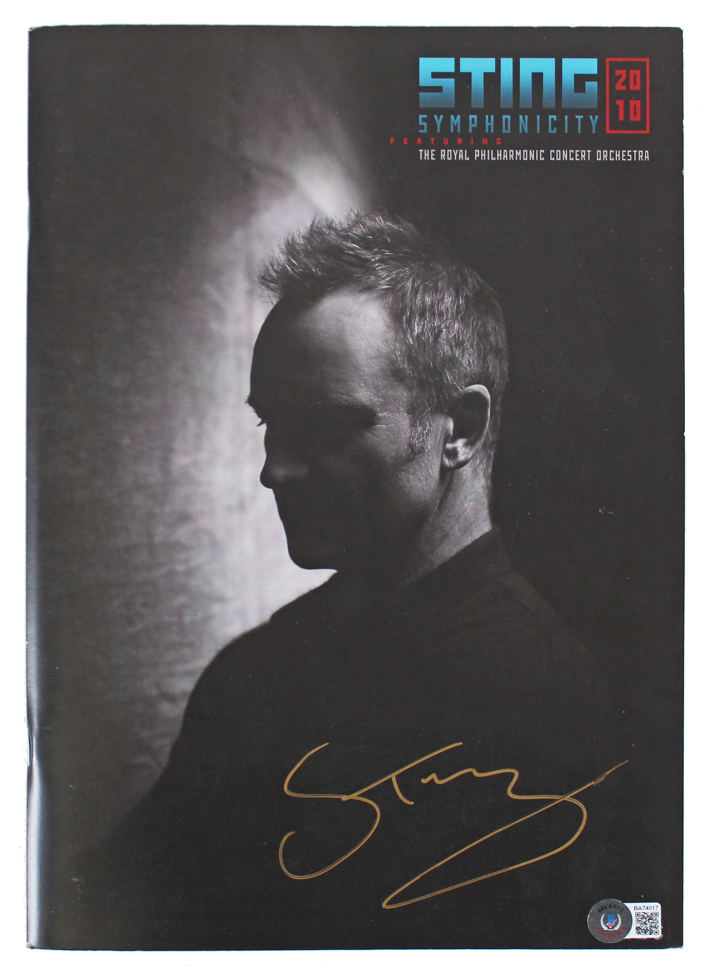 Sting Authentic Signed 2010 Symphonicity Concert Program BAS #BA74017