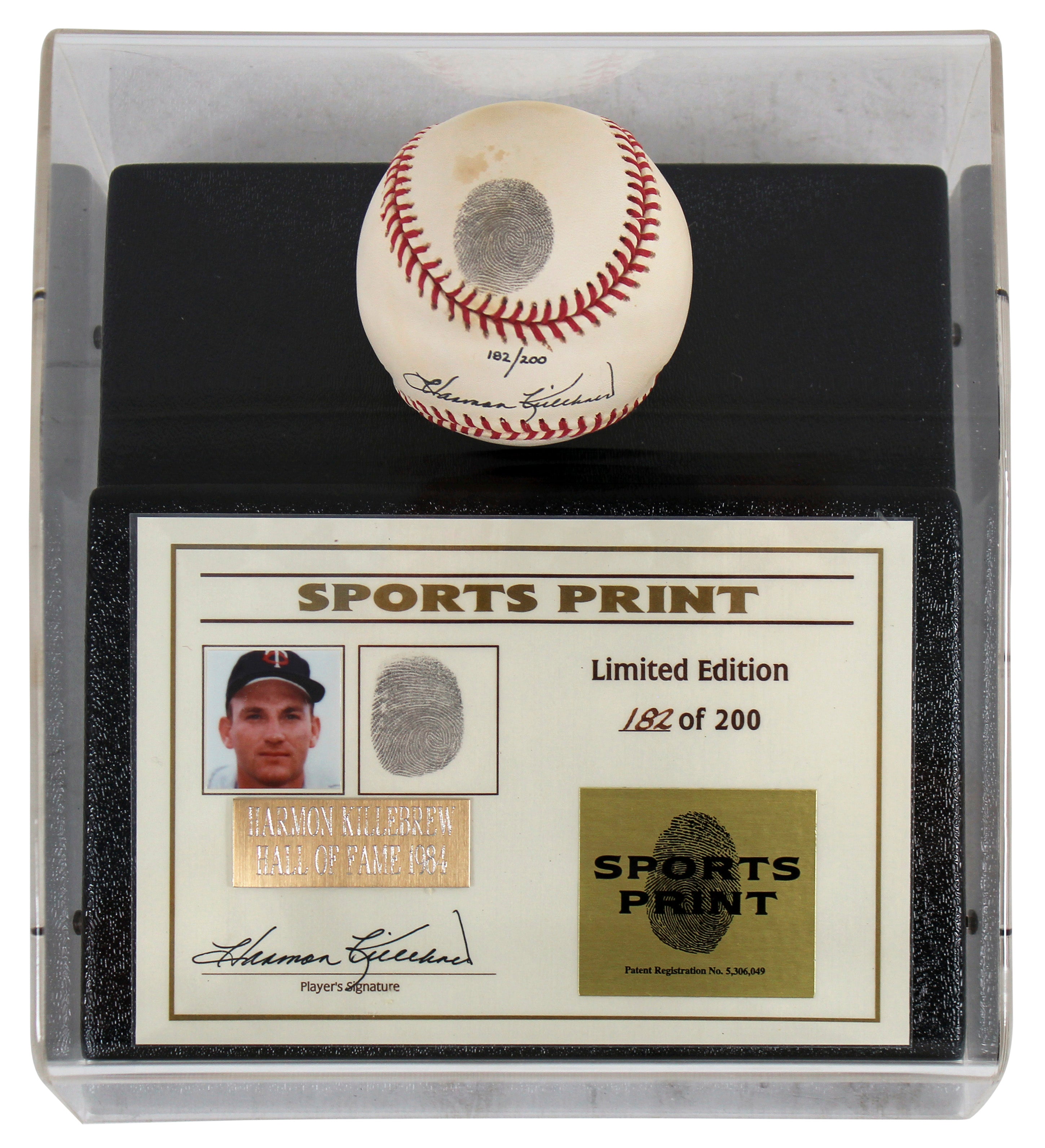 Twins Harmon Killebrew Signed Thumbprint Baseball LE #'d/200 w/ Display Case BAS HOLIDAY DOORBUSTER