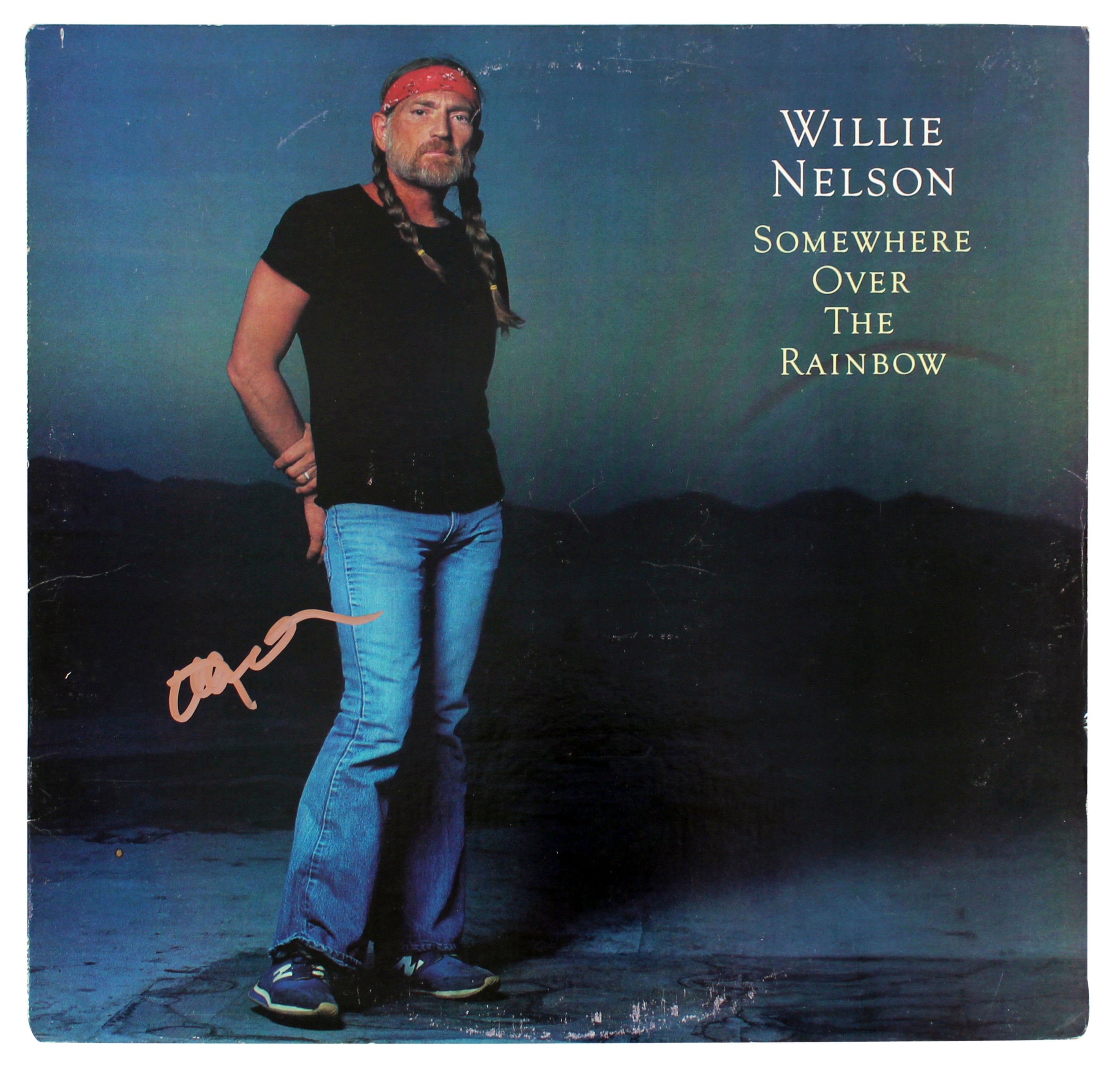 Willie Nelson Signed Somewhere Over The Rainbow Album Cover BAS #BG83075