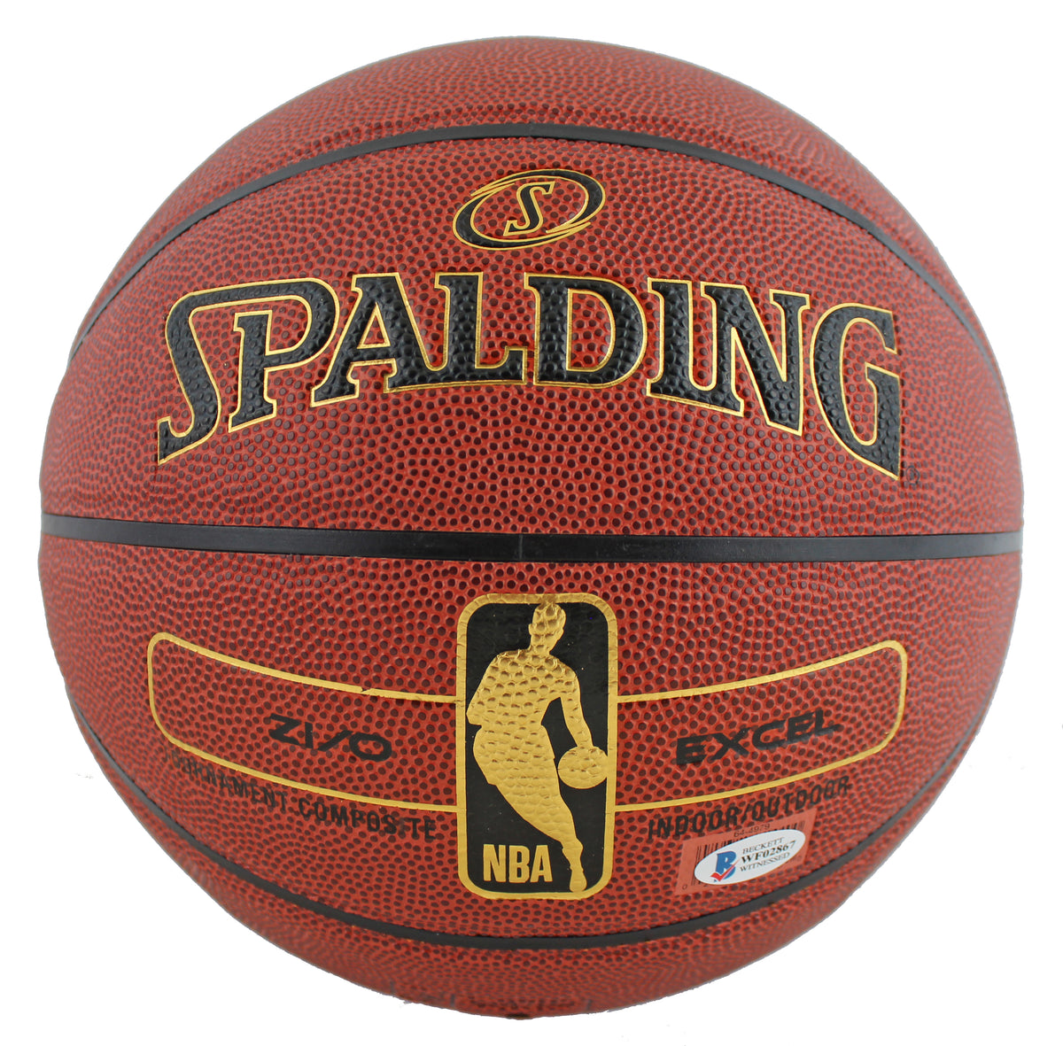 Lakers Shaquille O'Neal Signed Brown Spalding Basketball w/ Gold Signature BAS