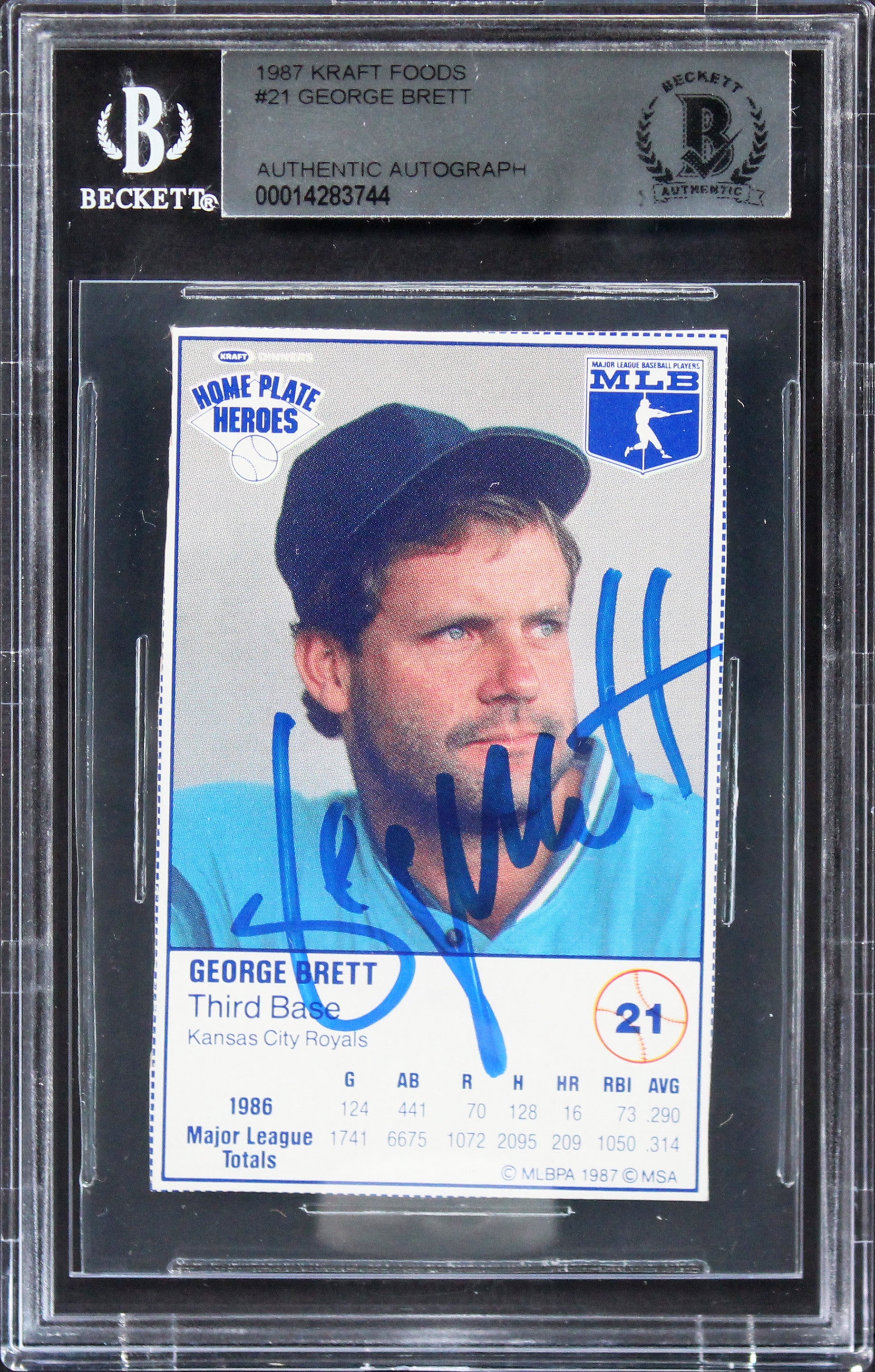 Royals George Brett Authentic Signed 1987 Kraft Foods #21 Card BAS Slabbed