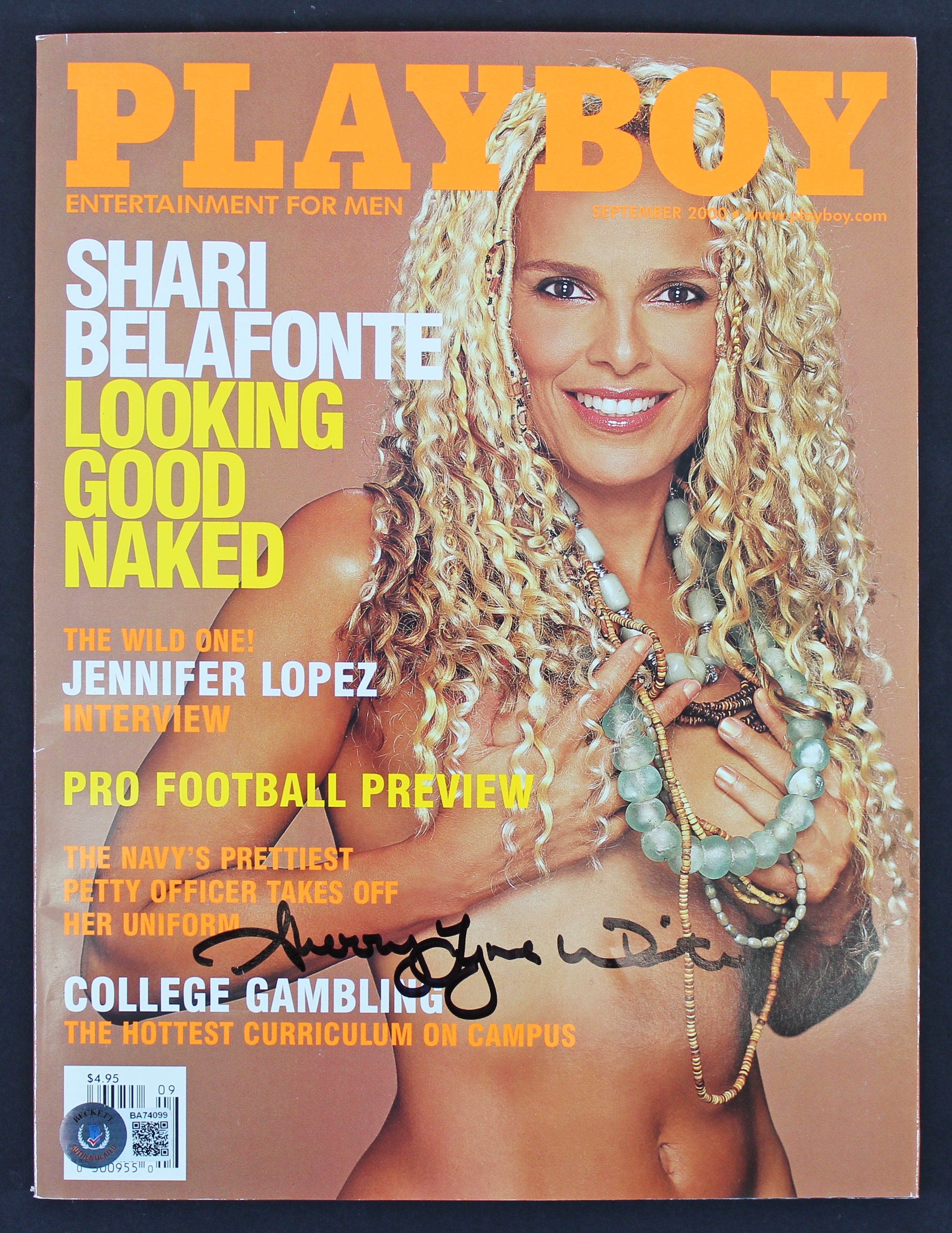 Shari Belfonte Authentic Signed September 2000 Playboy Magazine BAS #BA74099