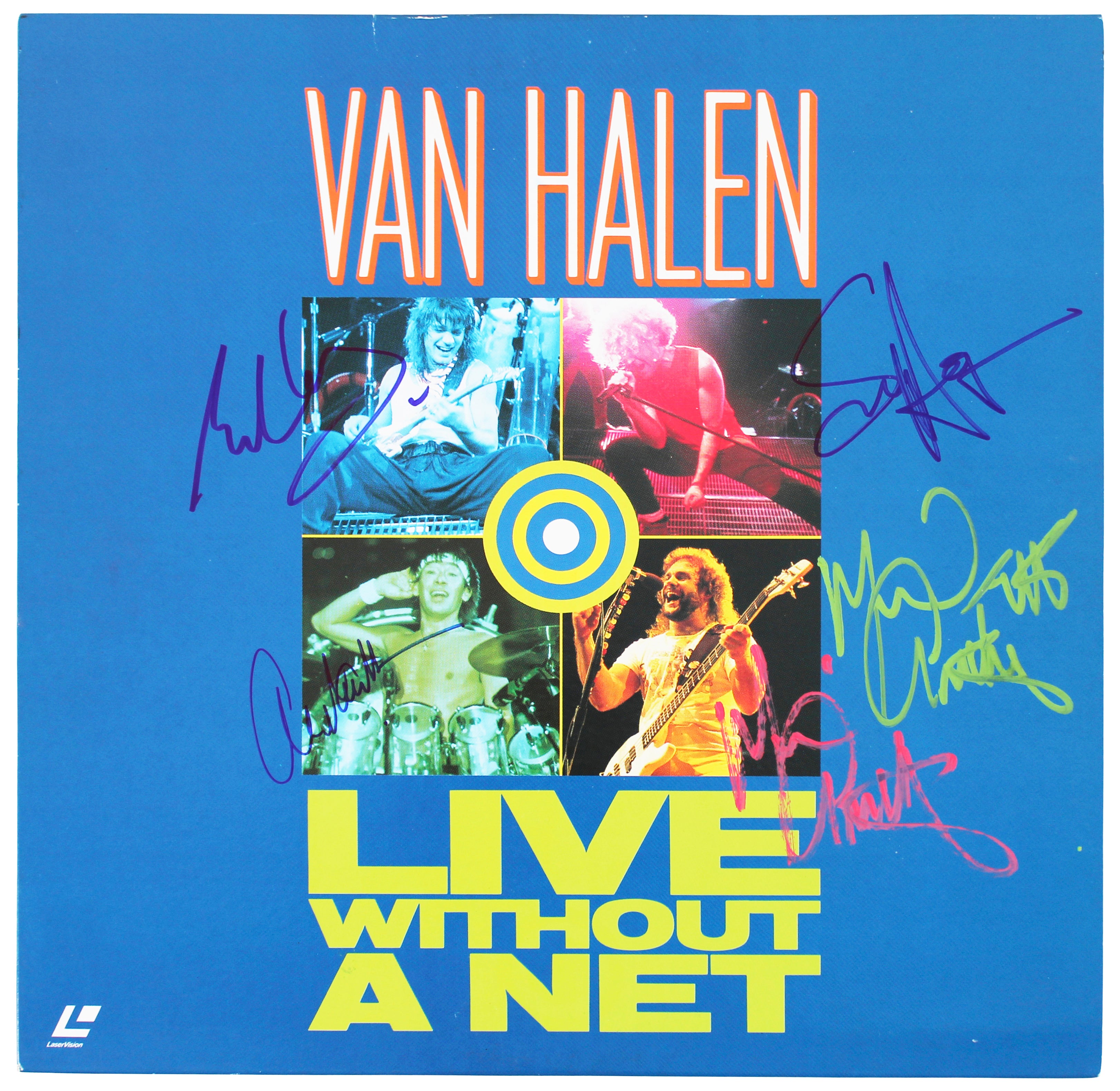 Van Halen (5) Authentic Signed Live Without A Net Laserdisc Cover W/Disk BAS