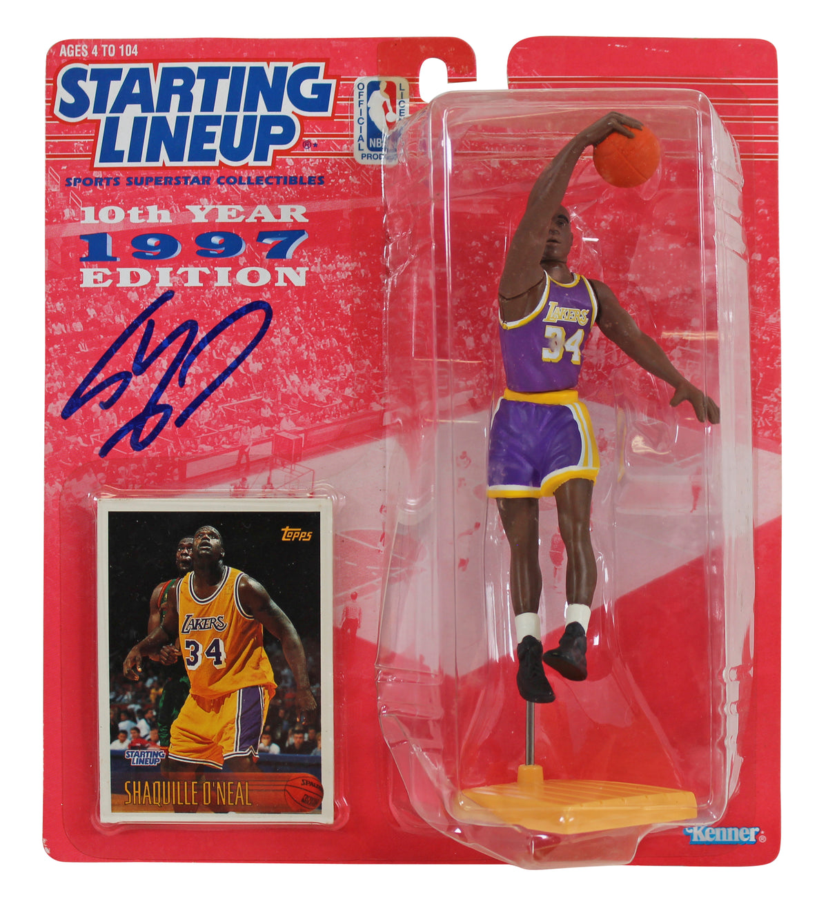 Lakers Shaquille O'Neal Authentic Signed 1997 Starting Lineup BAS Wit #WC14783