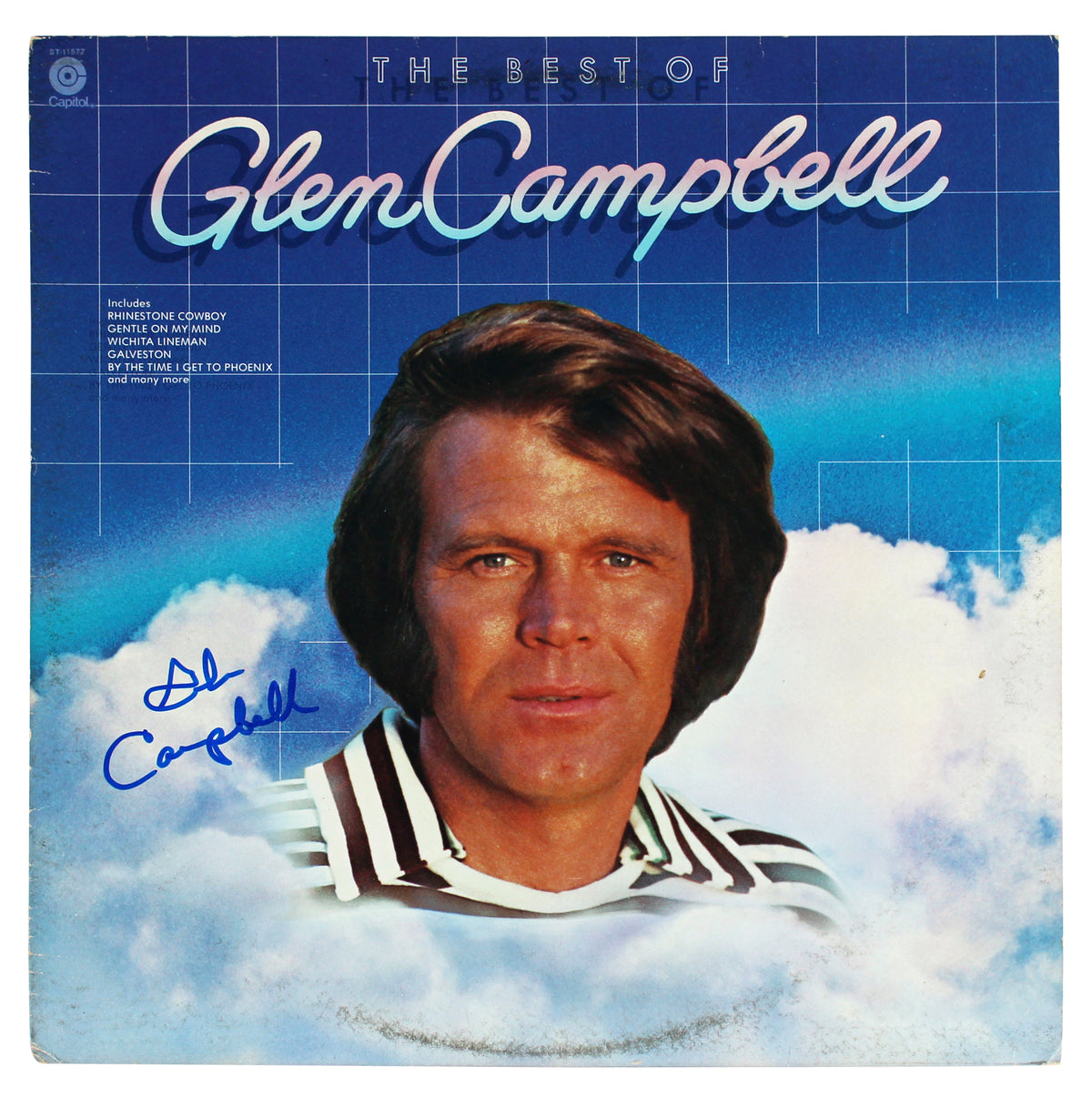 Glen Campbell Authentic Signed The Best Of Glen Campbell Album Cover BAS BG83063