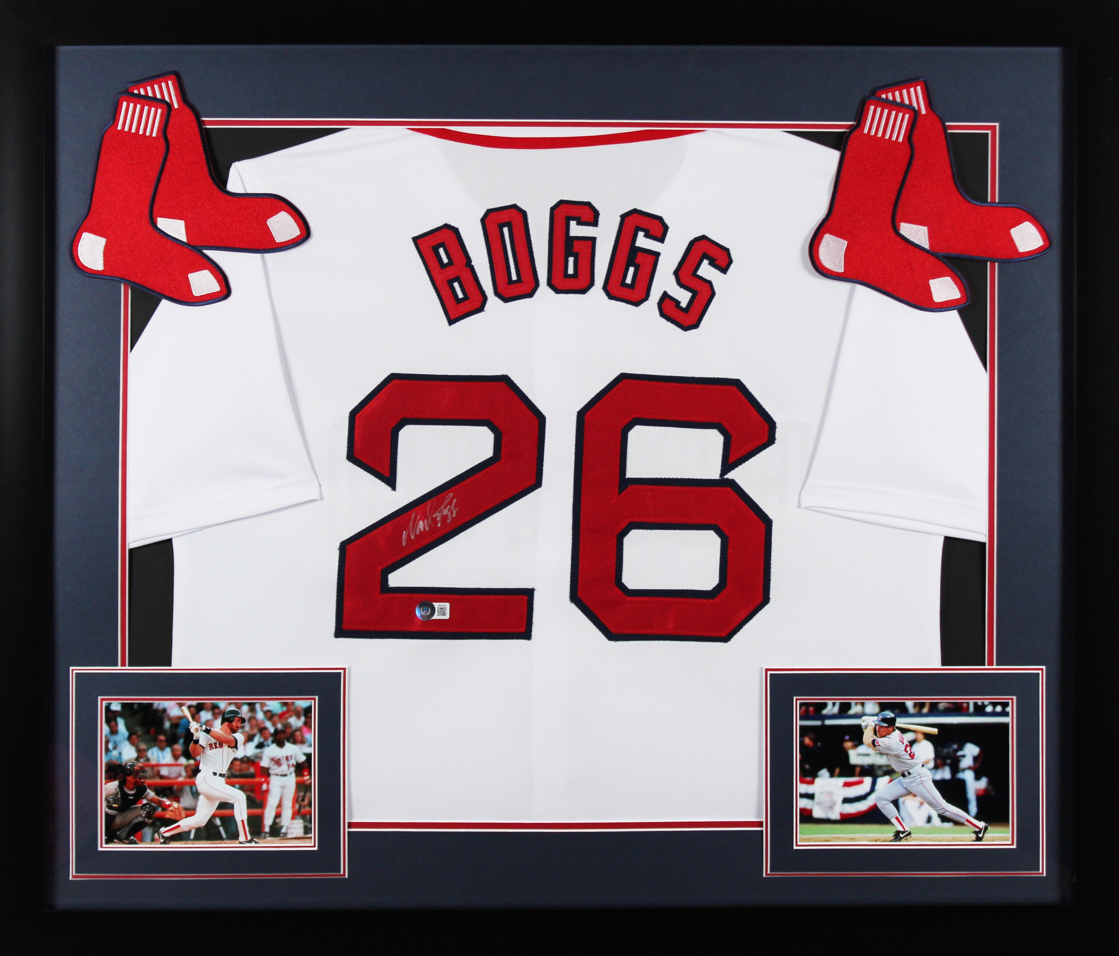 Wade Boggs Authentic Signed White Pro Style Framed Jersey BAS Witnessed