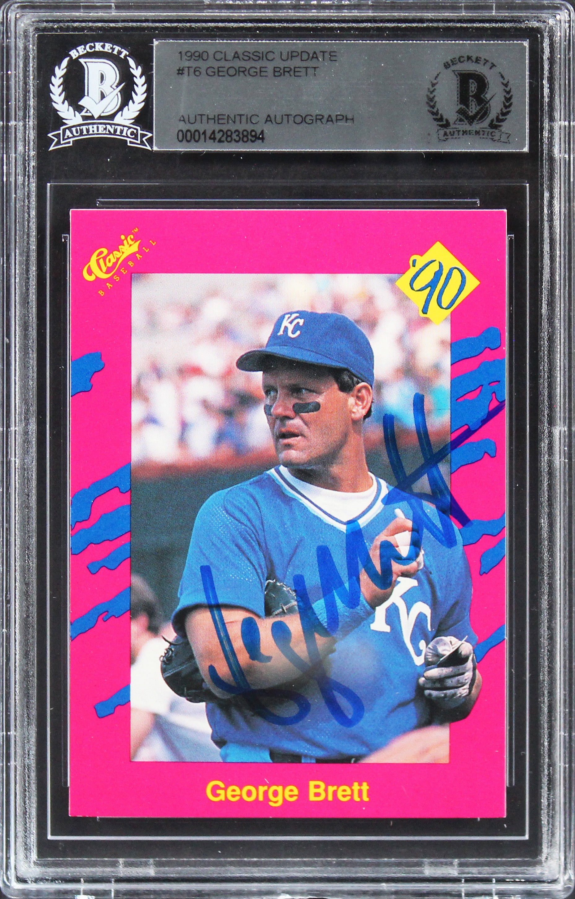 Royals George Brett Authentic Signed 1990 Classic Update #T6 Card BAS Slab