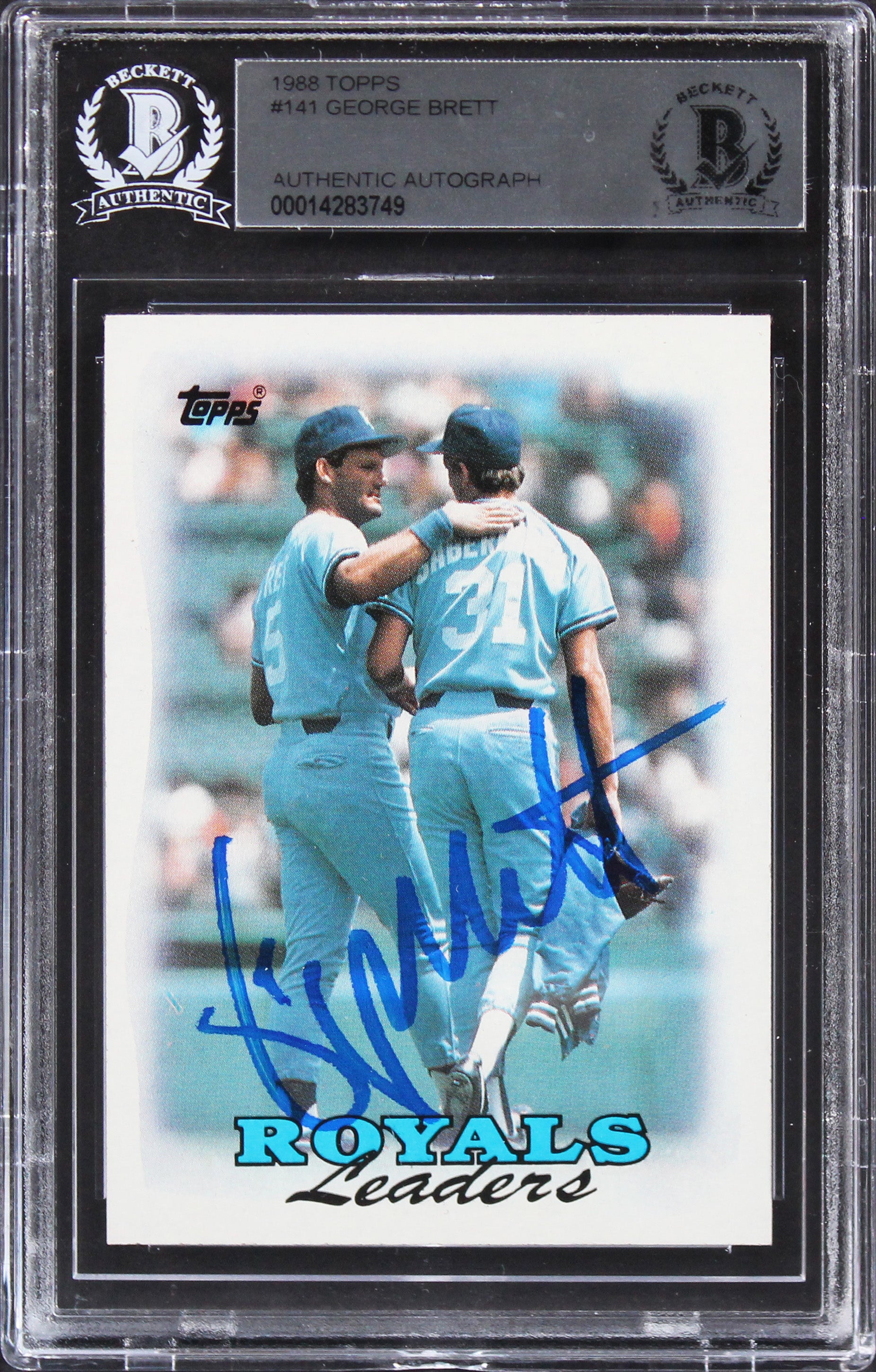 Royals George Brett Authentic Signed 1988 Topps #141 Card Autographed BAS Slab