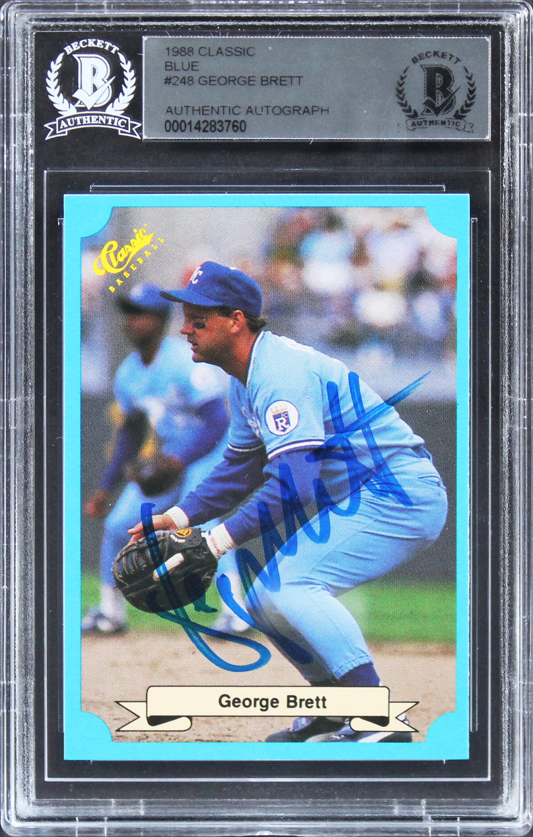 Royals George Brett Authentic Signed 1988 Classic Blue #248 Card BAS Slabbed
