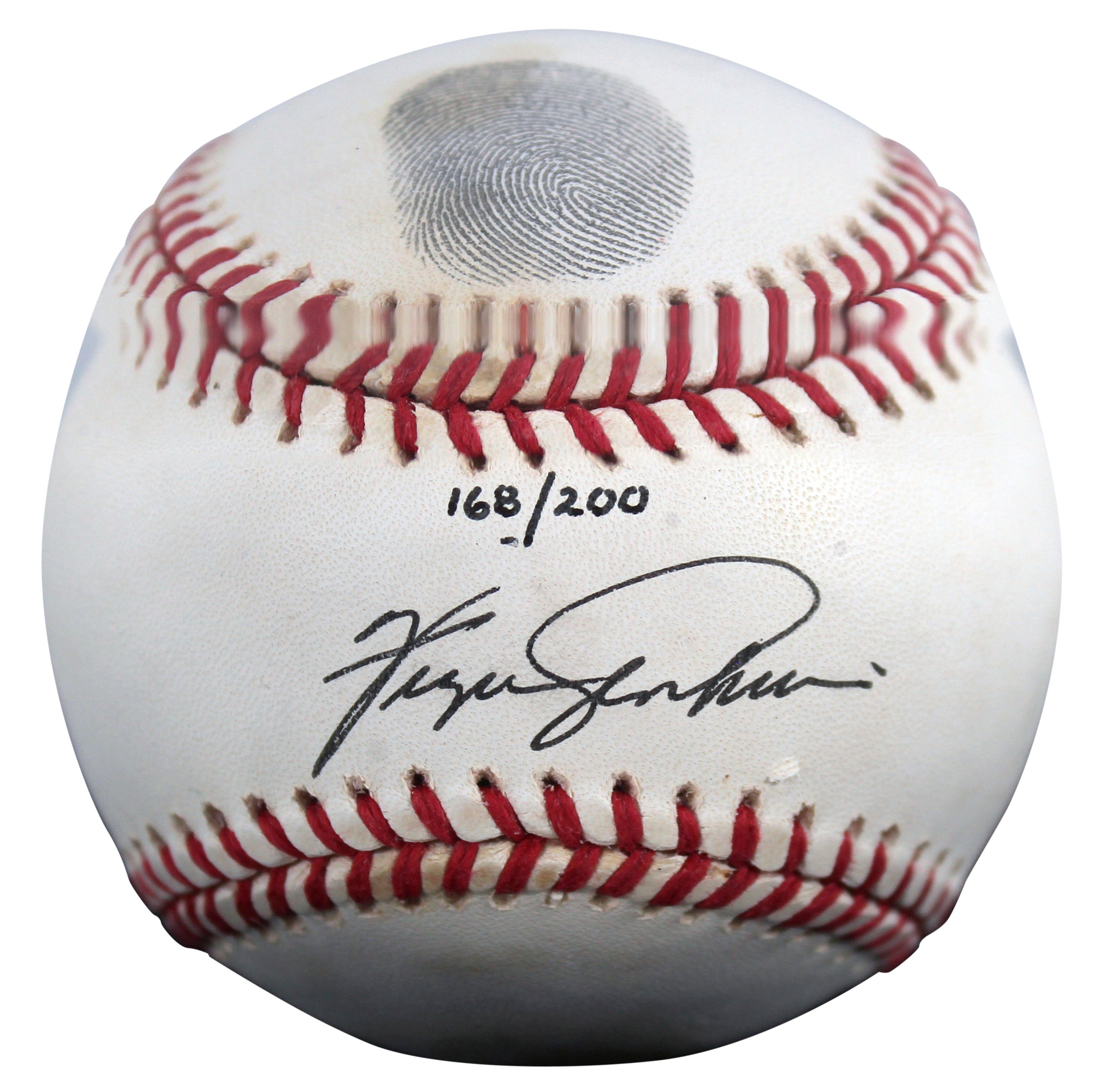 Cubs Fergie Jenkins Signed Thumbprint Baseball LE #'d/200 w/ Display Case BAS