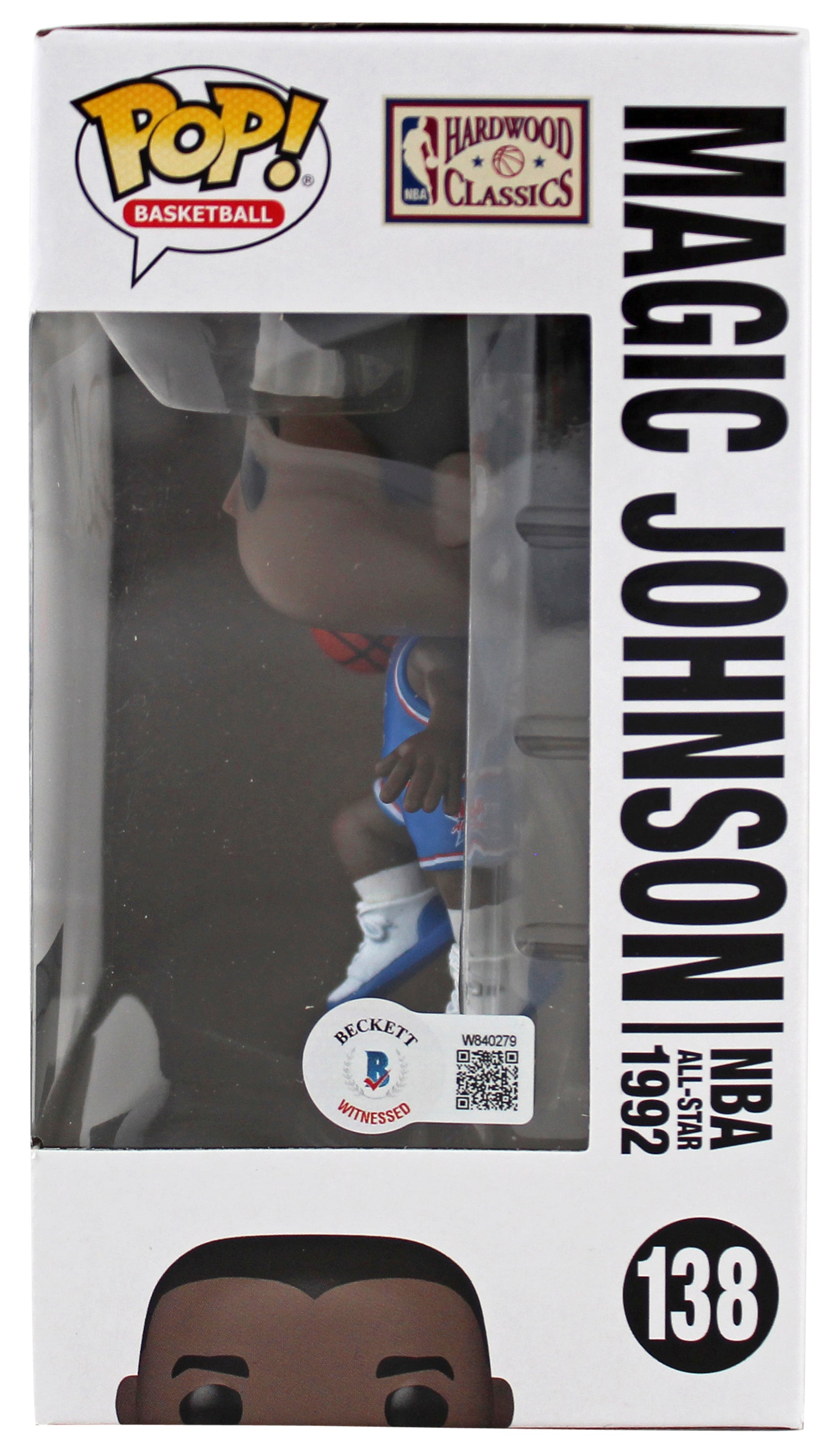 Magic Johnson Signed 1992 ASG #138 Funko Pop Vinyl Figure w/ White Sig BAS Wit