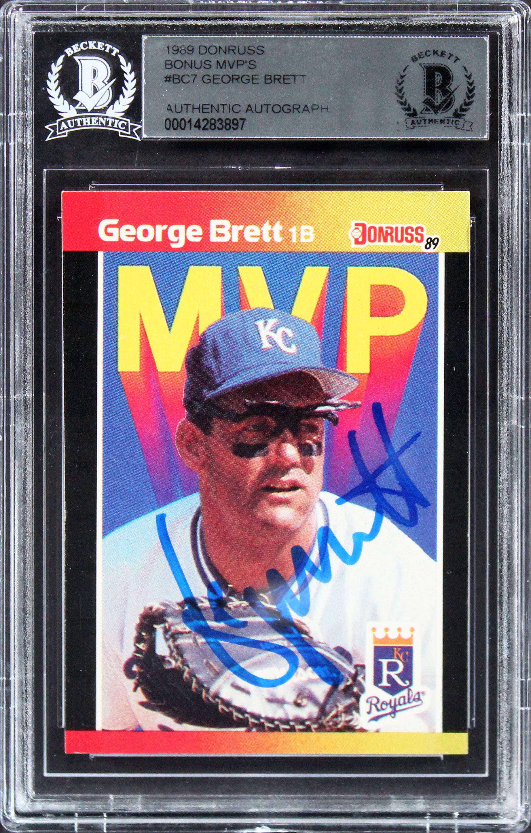 Royals George Brett Authentic Signed 1989 Donruss Bonus MVP'S #BC7 Card BAS Slab