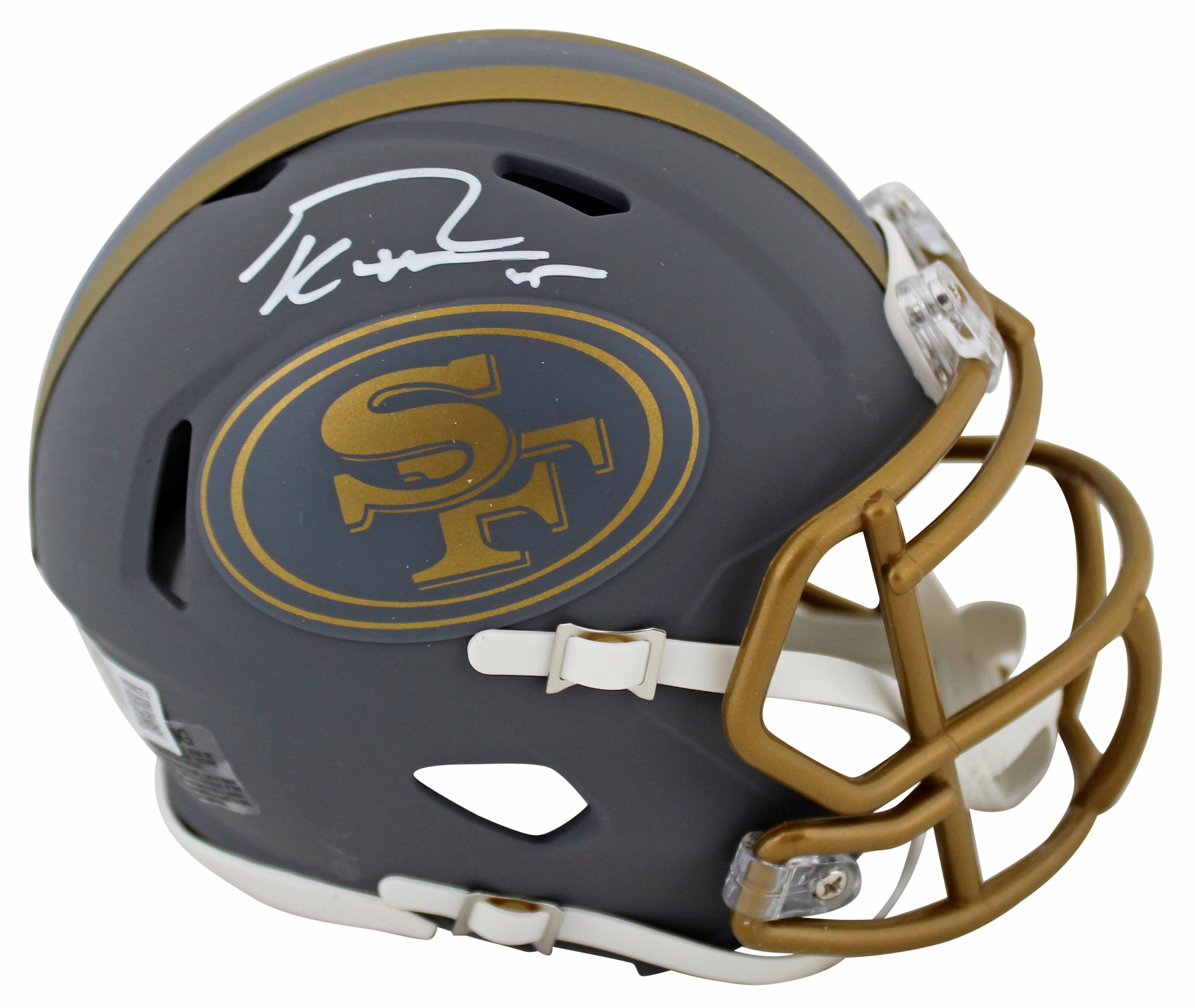 49ers George Kittle Authentic Signed Slate Speed Mini Helmet BAS Witnessed