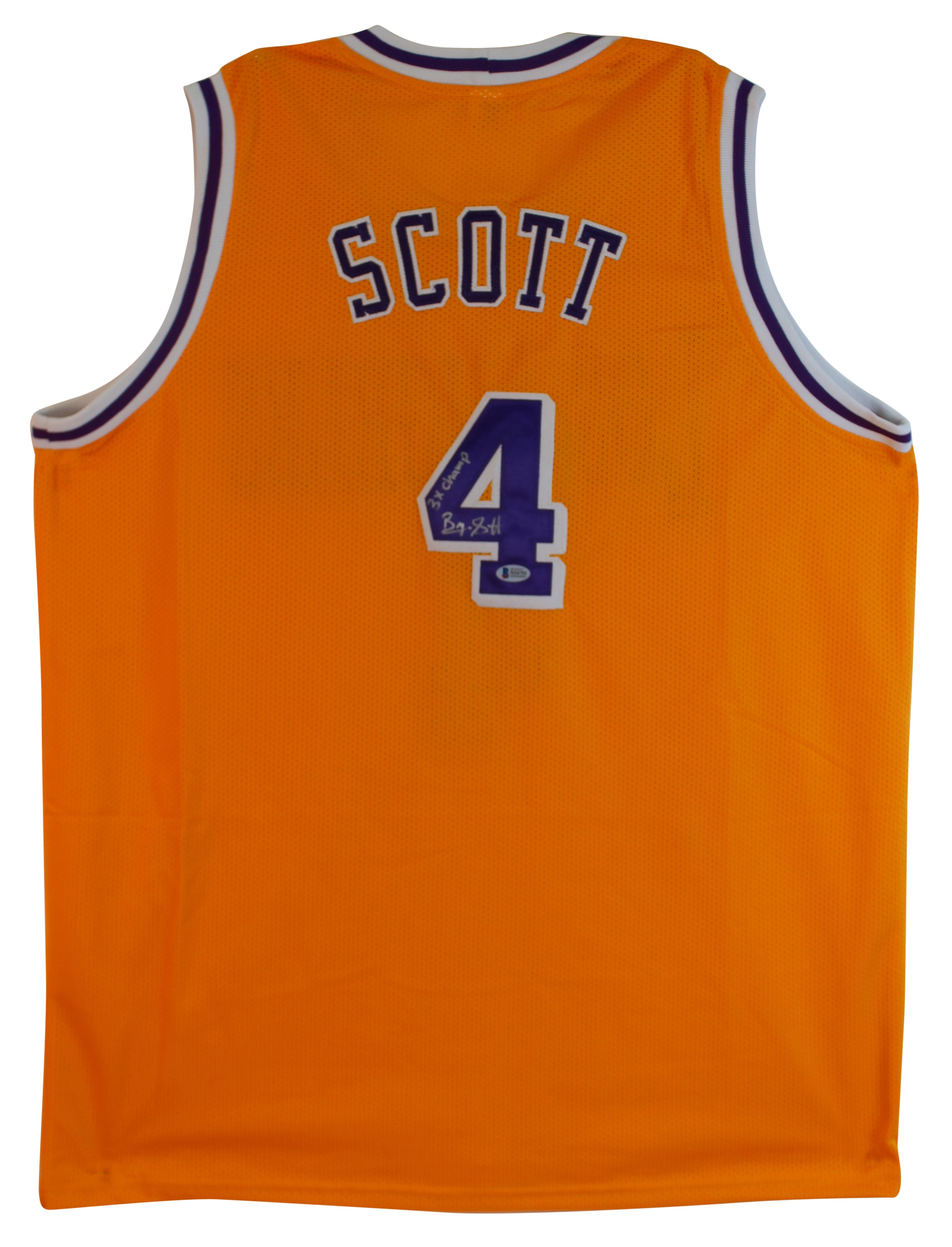 Byron Scott "3x Champ" Authentic Signed Yellow Pro Style Jersey BAS Witnessed