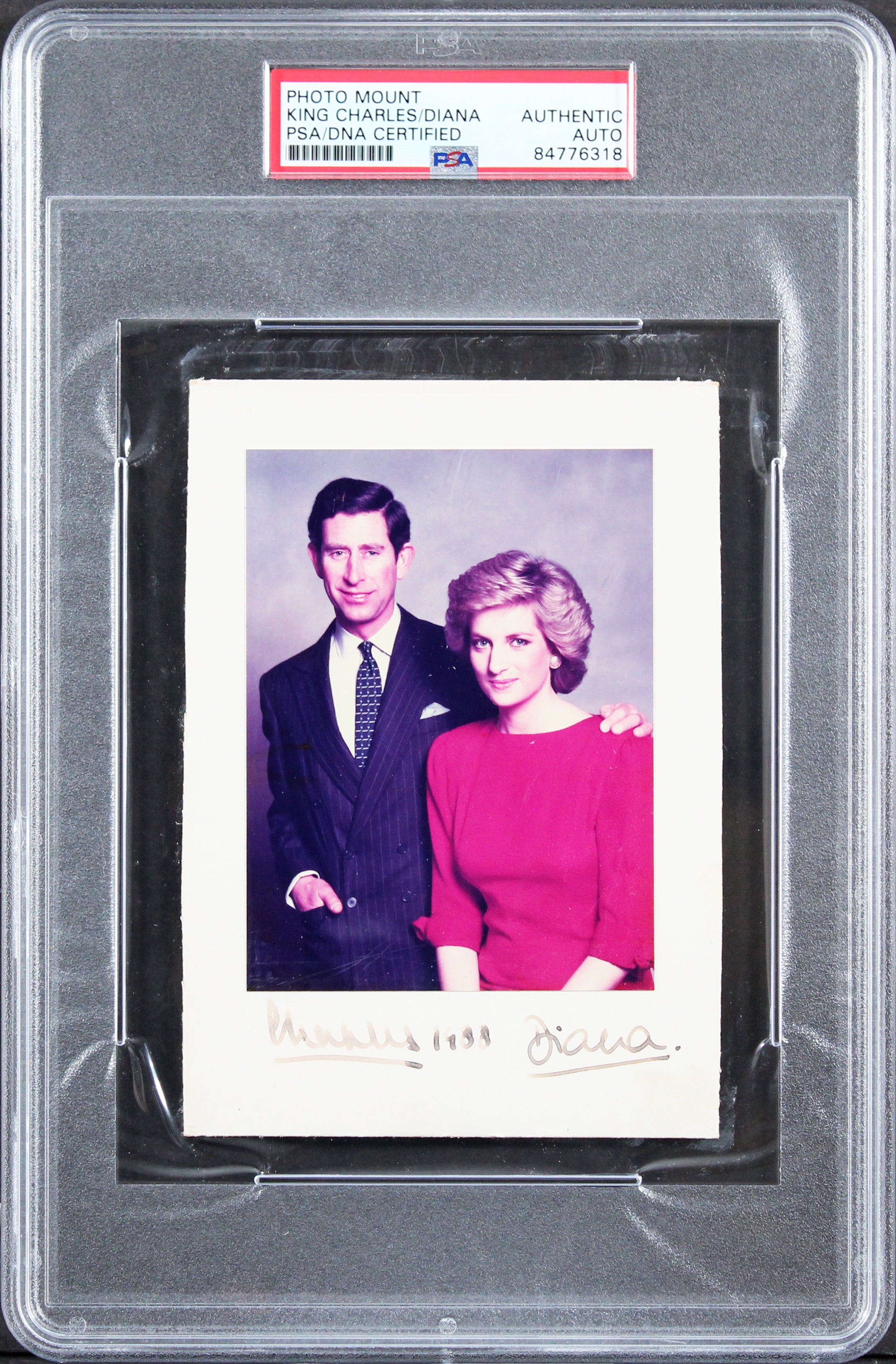 King Charles & Princess Diana 1988 Signed Mounted 4x5.5 Photo PSA/DNA Slabbed