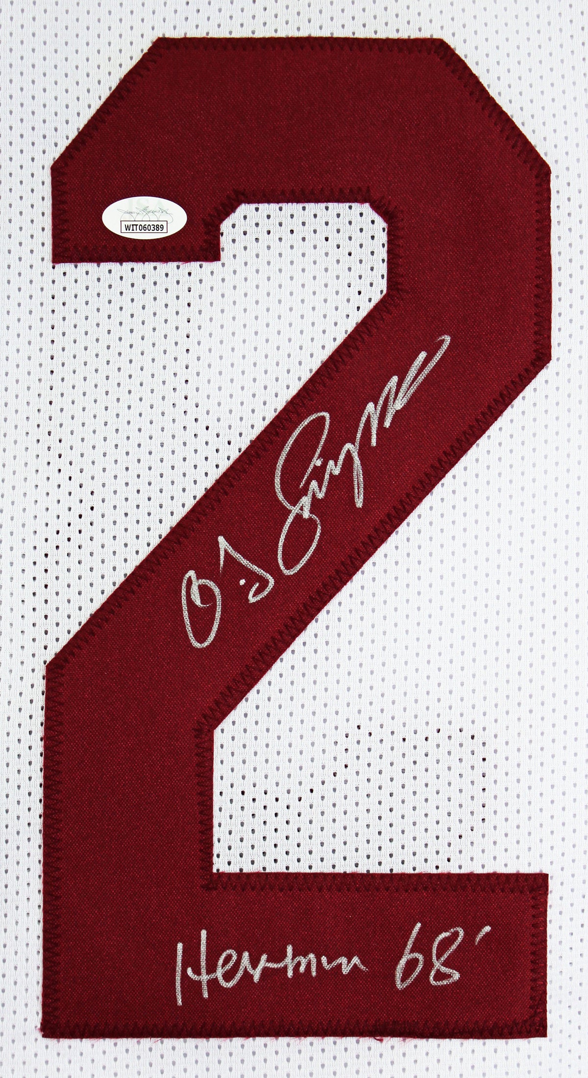 USC O.J. Simpson "68 Heisman" Authentic Signed White Pro Style Jersey BAS Wit