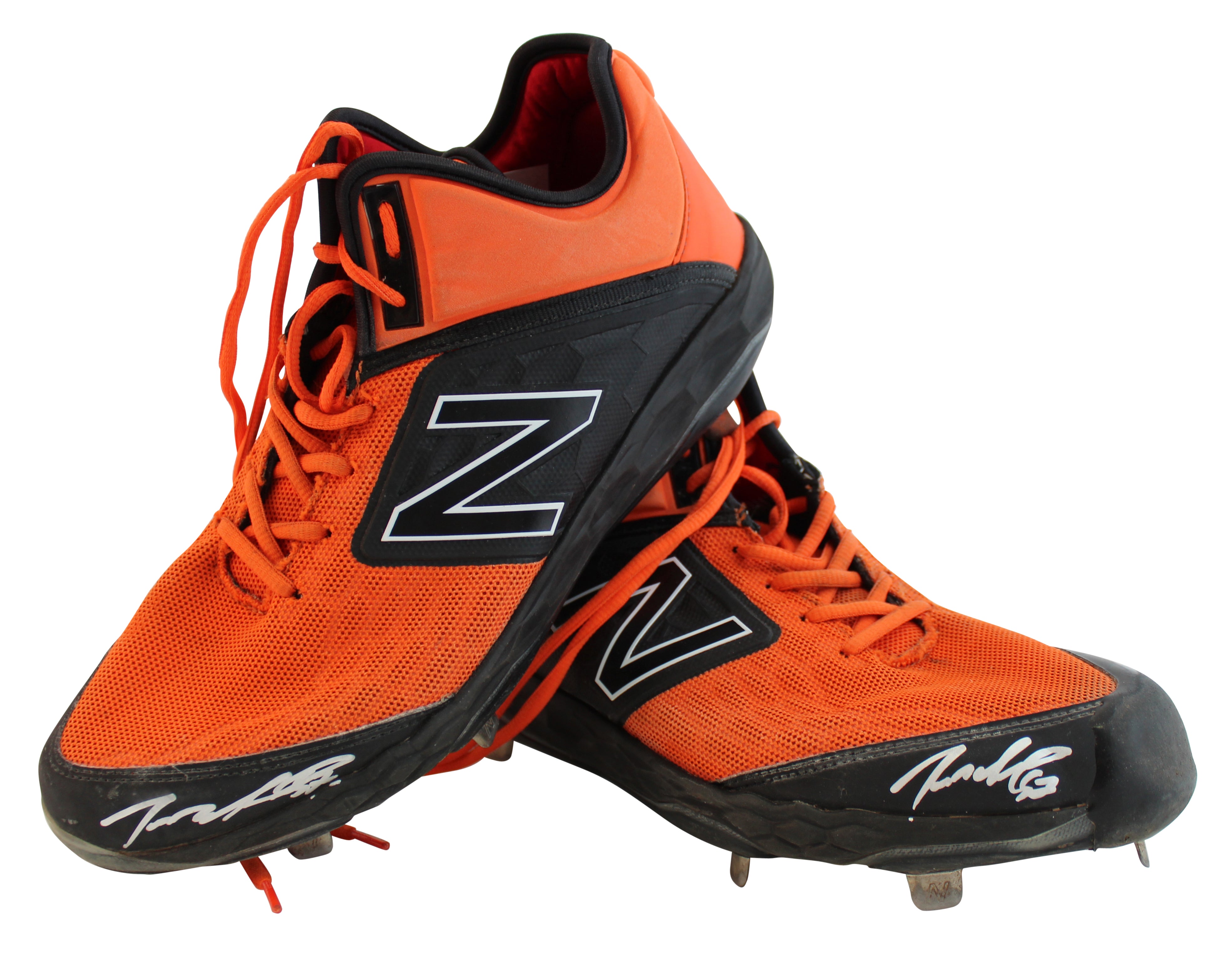 Giants Dereck Rodríguez Authentic Signed Game Used Orange New Balance Cleats BAS