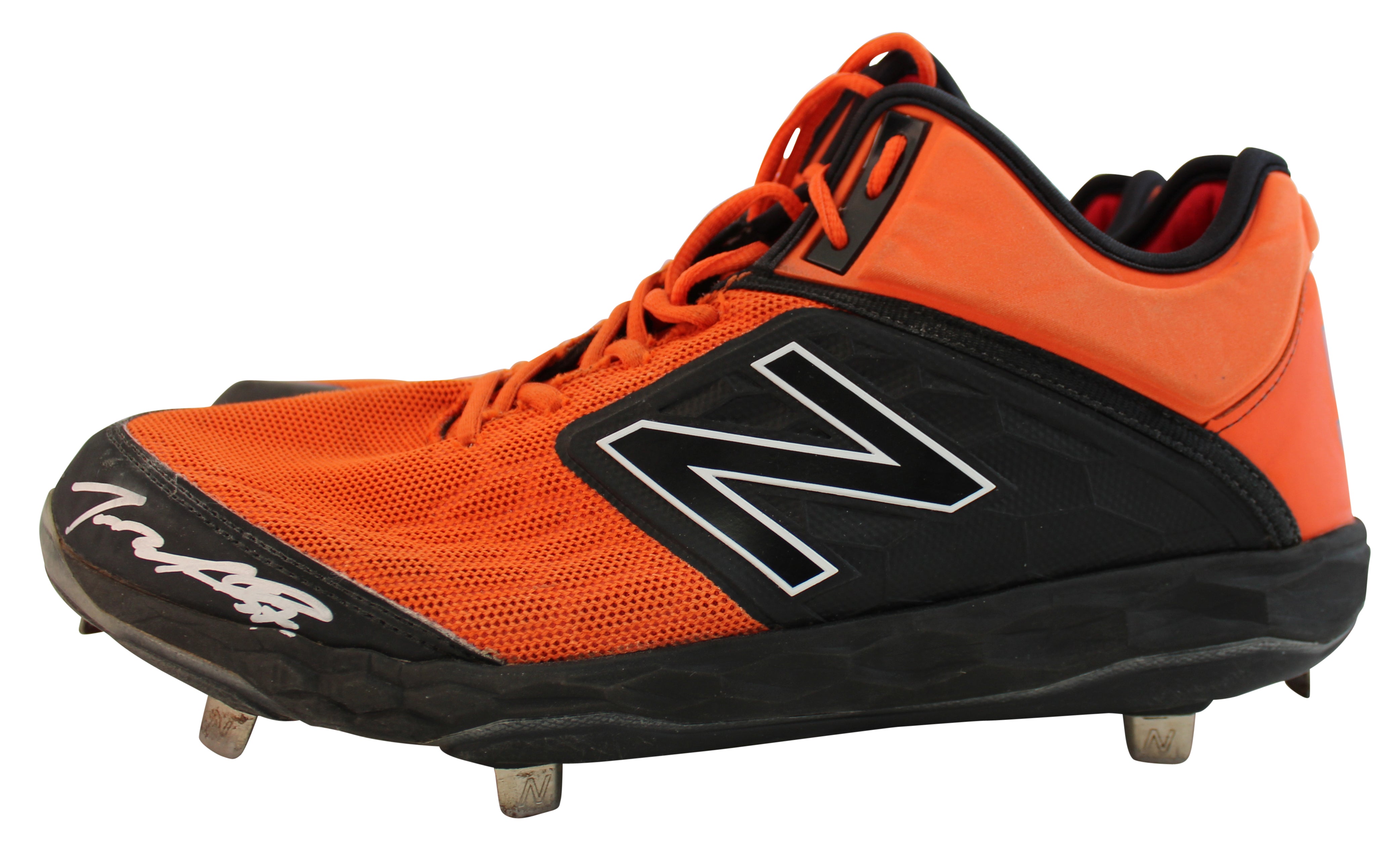 Giants Dereck Rodríguez Authentic Signed Game Used Orange New Balance Cleats BAS