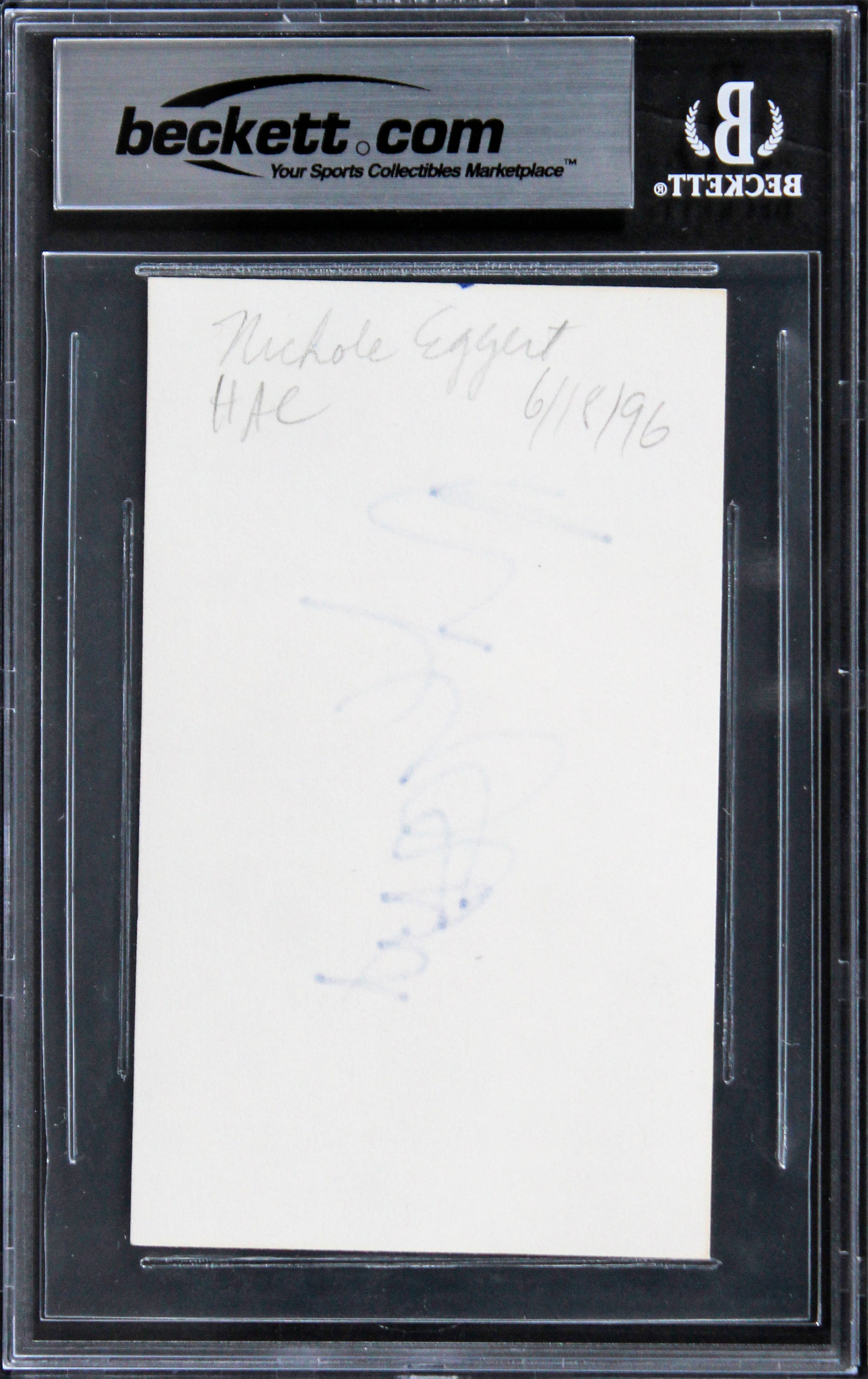 Nicole Eggert Baywatch Authentic Signed 3x5 Index Card Autographed BAS Slabbed 3