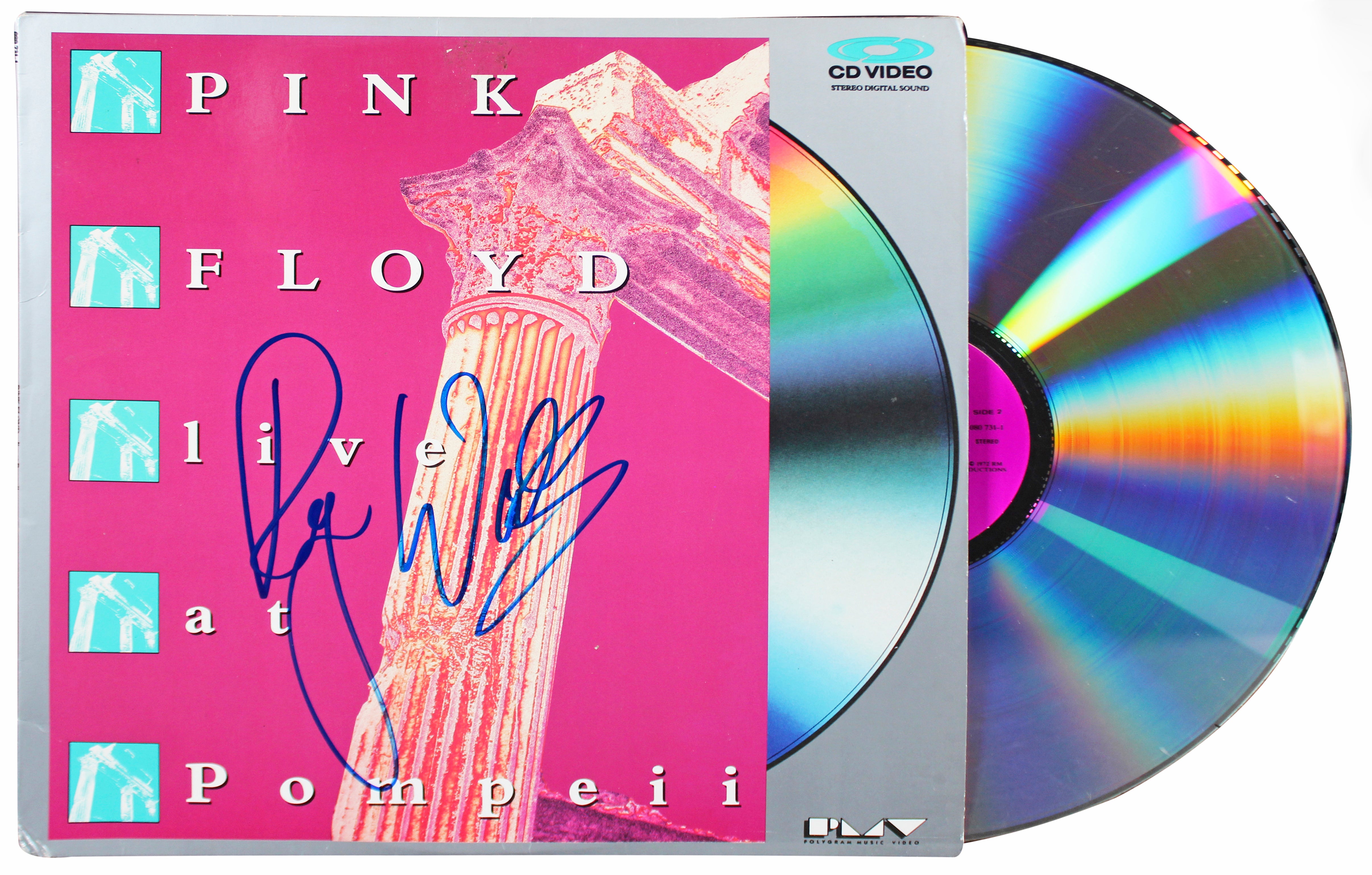 Roger Waters Pink Floyd Signed Live At Pompeii Laserdisc Cover BAS #AD43136