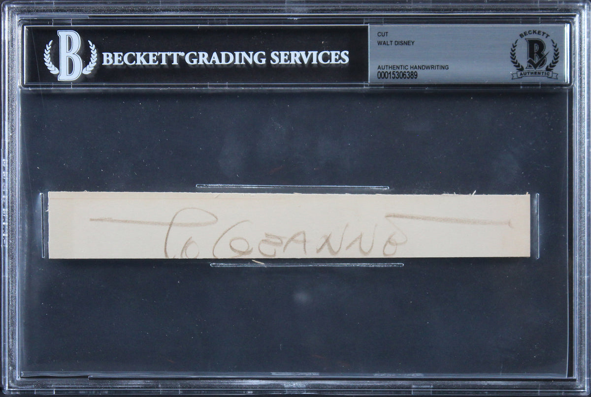 Walt Disney "To Leanne" Authentic Signed 1x7.5 Handwriting Sample BAS Slabbed