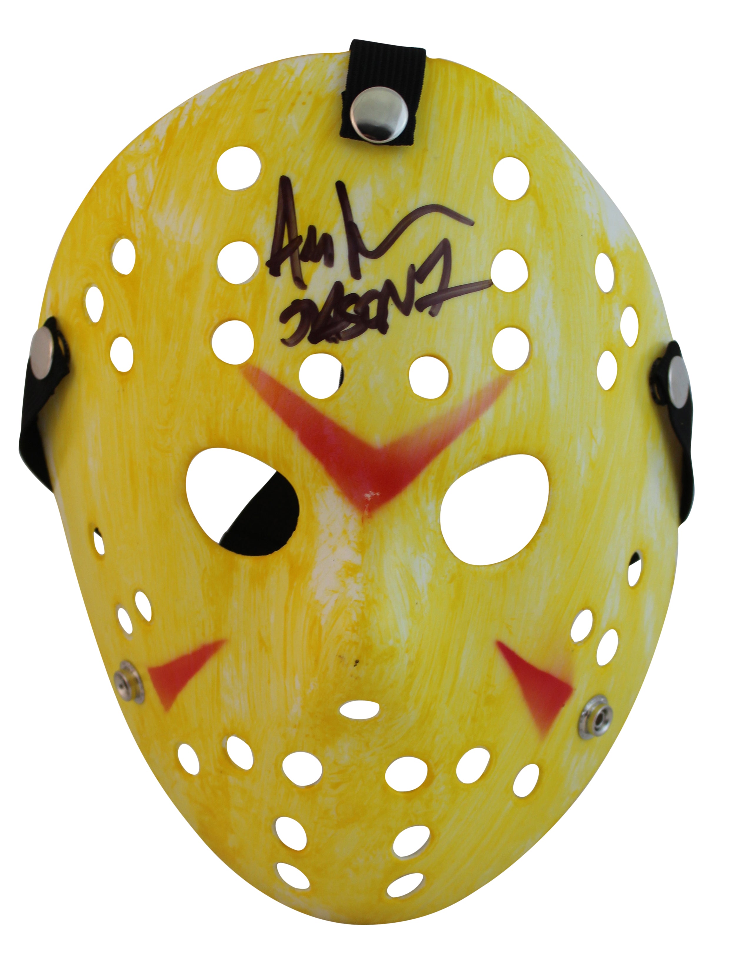 Ari Lehman Friday The 13th "Jason 1" Signed Yellow Jason Mask BAS Witnessed