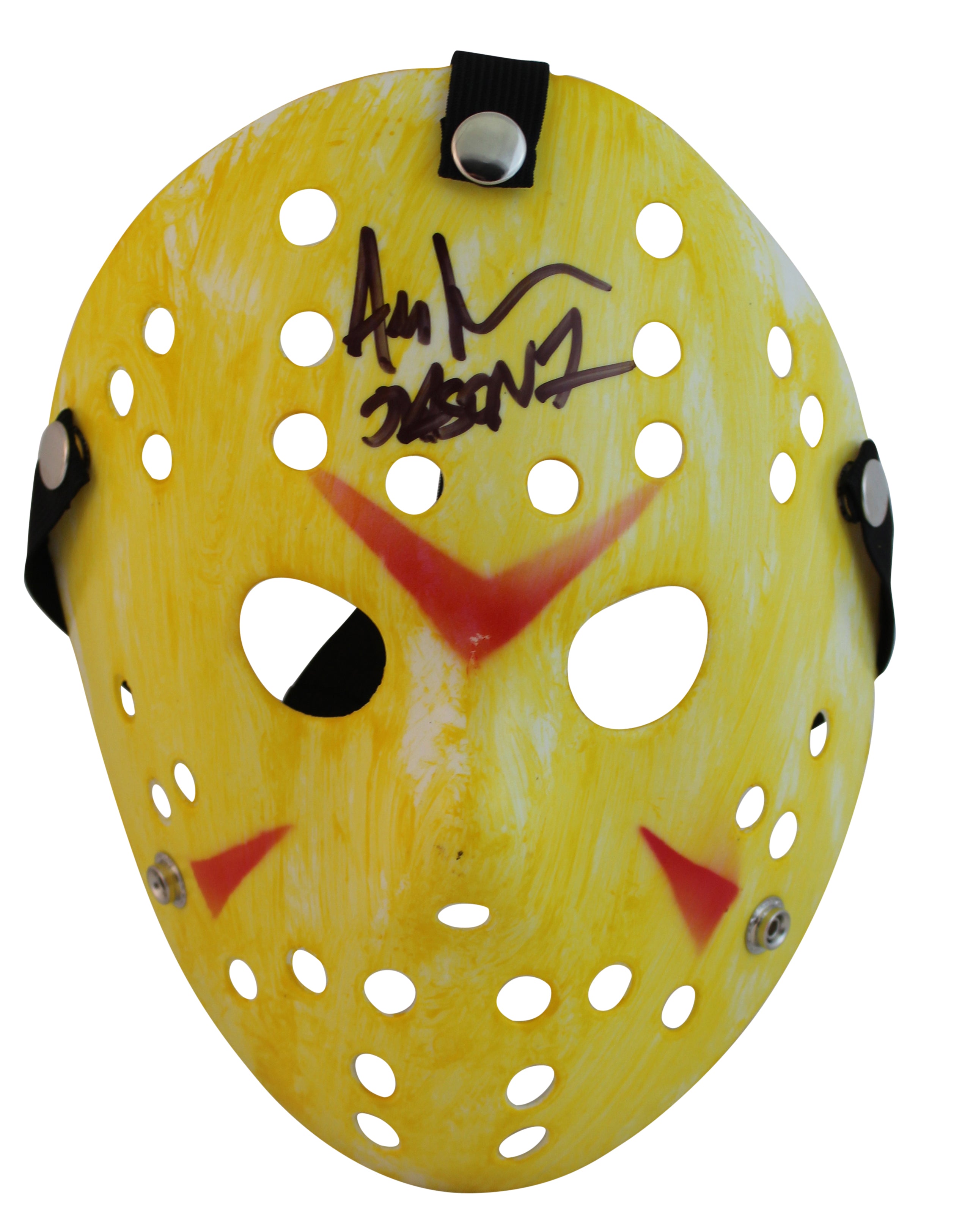 ** HOLIDAY DOORBUSTER ** Ari Lehman Friday The 13th "Jason 1" Signed Yellow Jason Mask BAS Witnessed