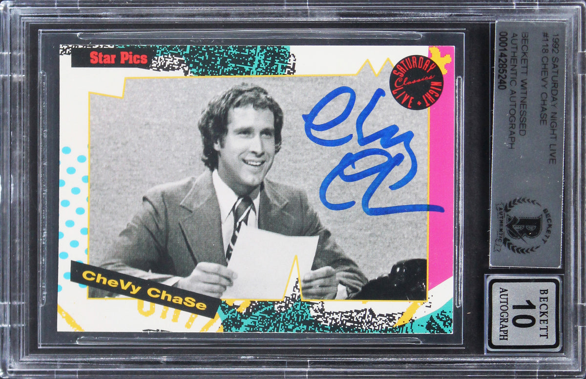 Chevy Chase Signed 1992 Saturday Night Live #118 Card Auto Graded 10 BAS Slabbed