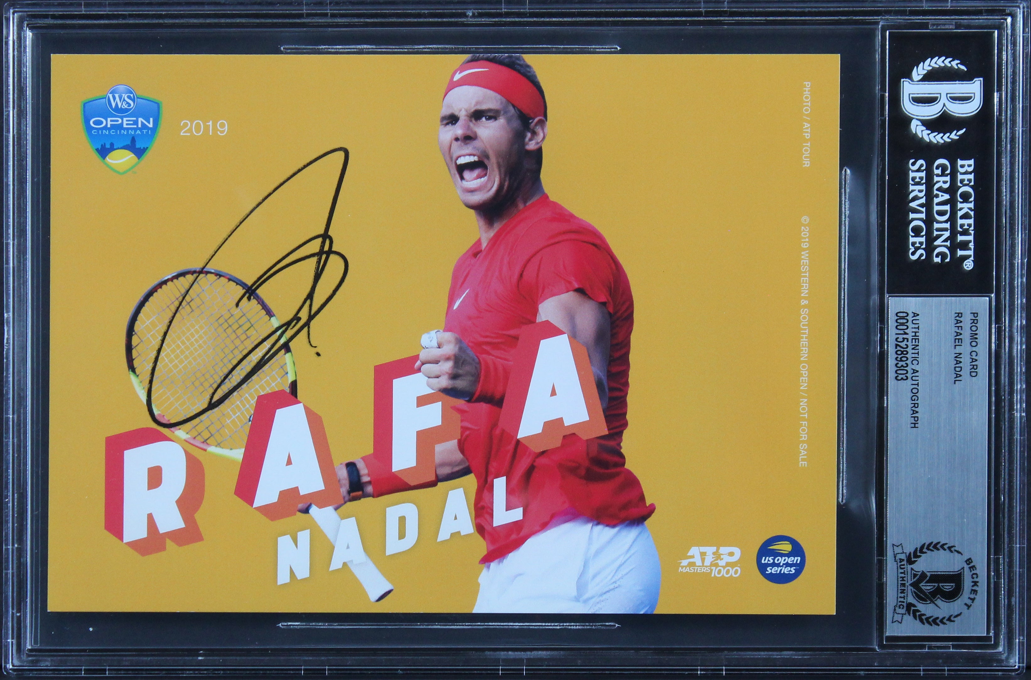 Rafael Nadal Authentic Signed 5x7 Promo Card Photo Autographed BAS Slabbed