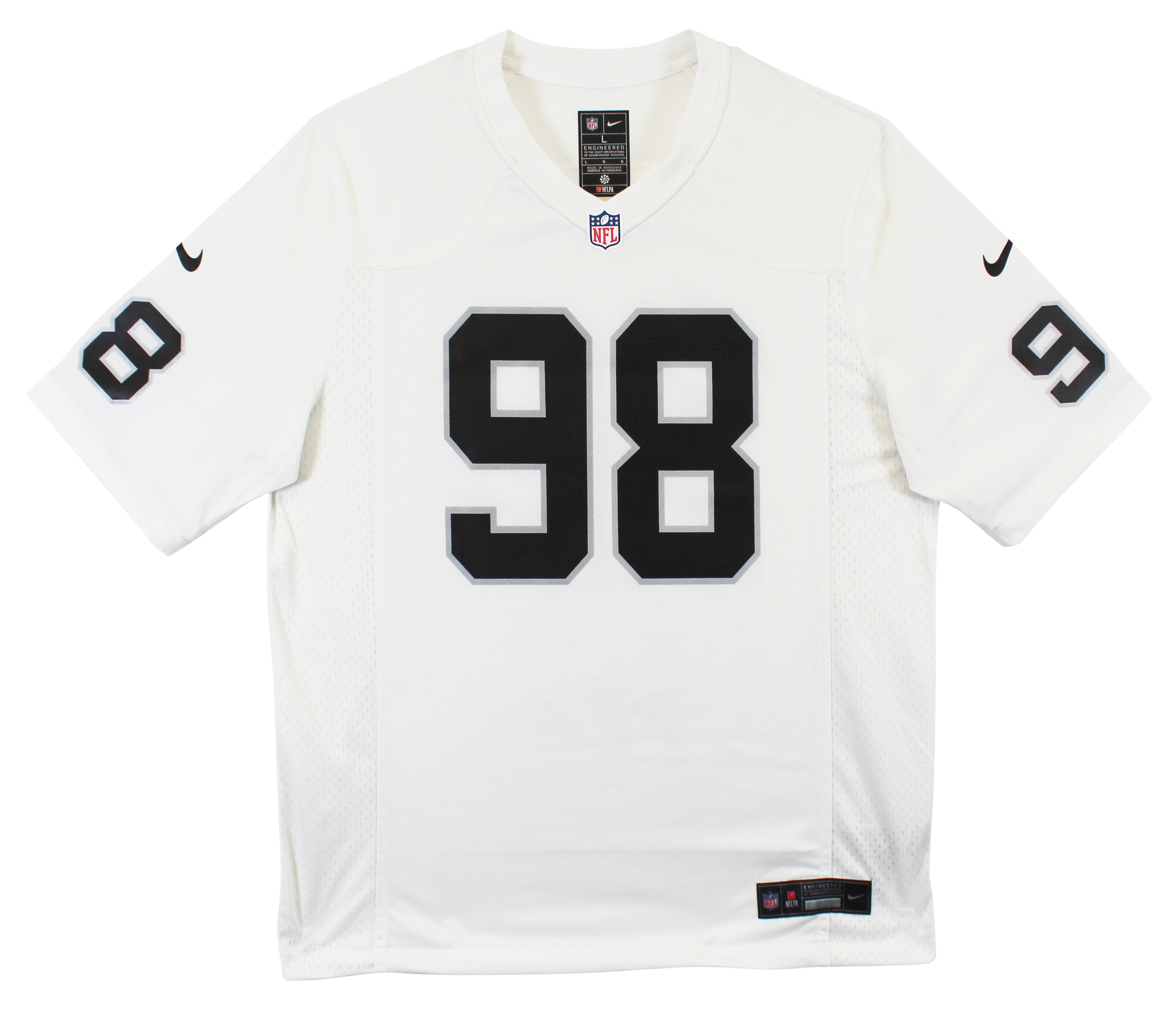 Raiders Maxx Crosby Authentic Signed White Nike Game Jersey Autographed Fanatics