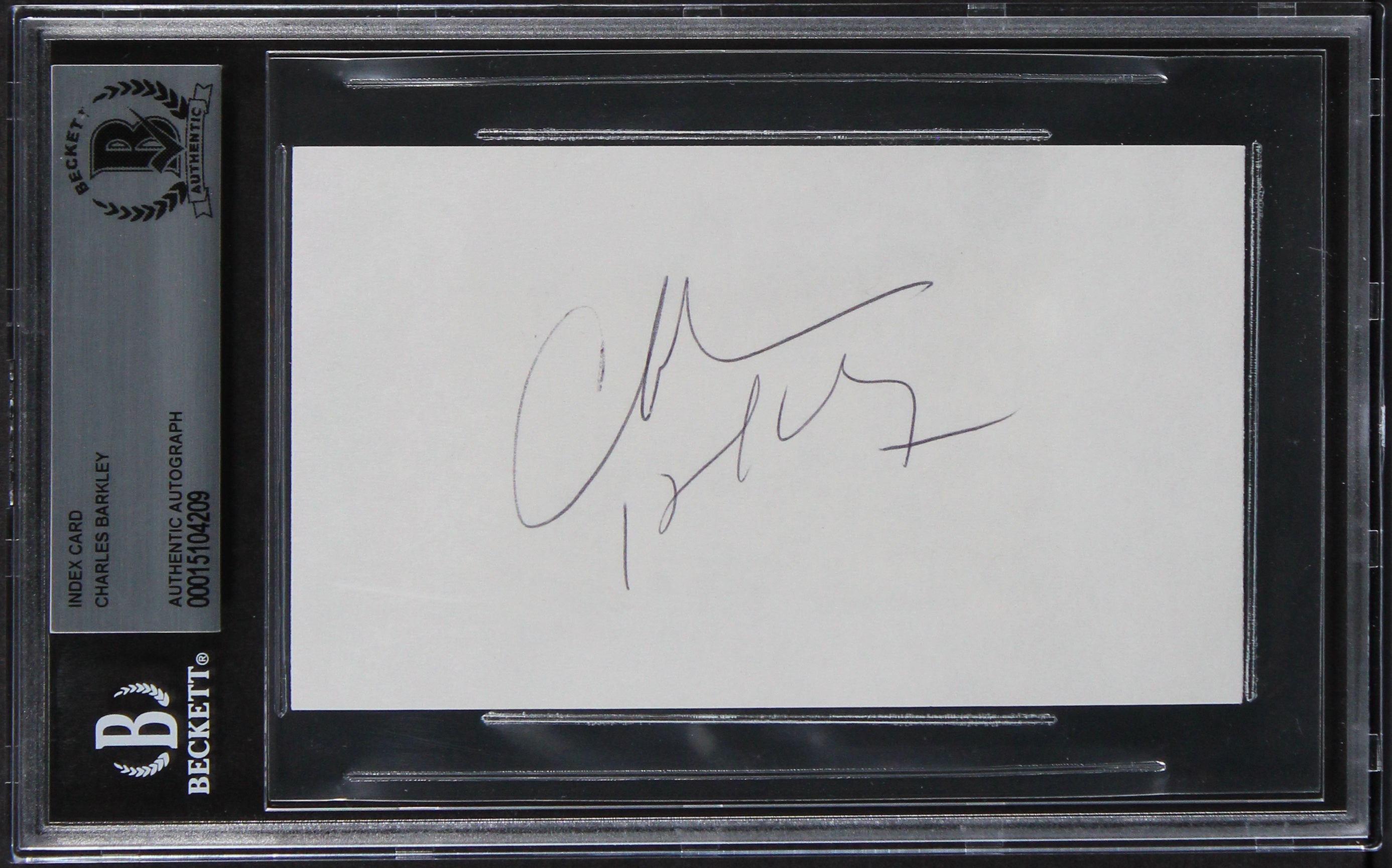 Suns Charles Barkley Authentic Signed 3x5 Index Card Autographed BAS Slabbed