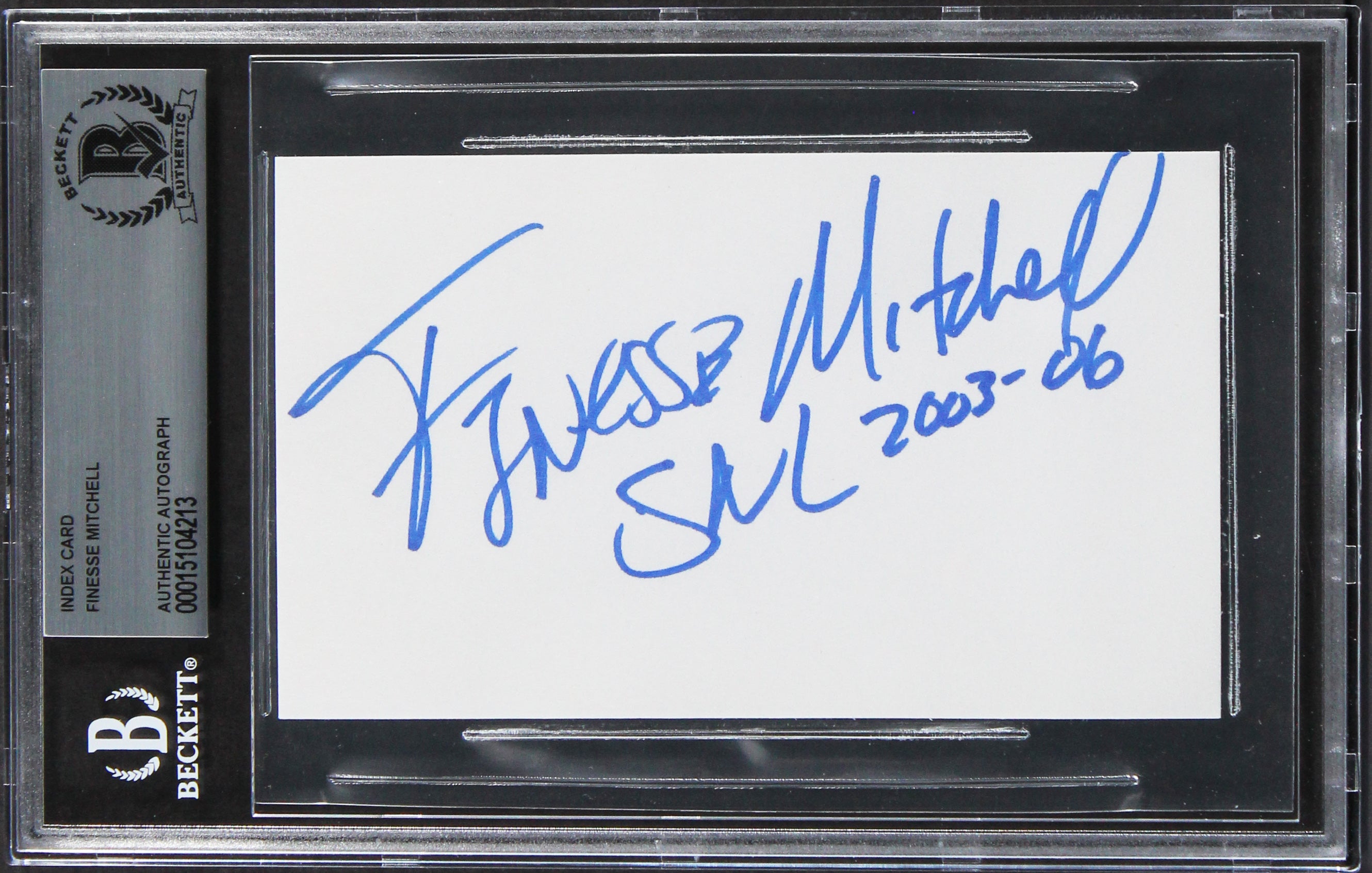 Finesse Mitchell Saturday Night Live SNL 2003-06 Signed 3x5 Index Card BAS Slab