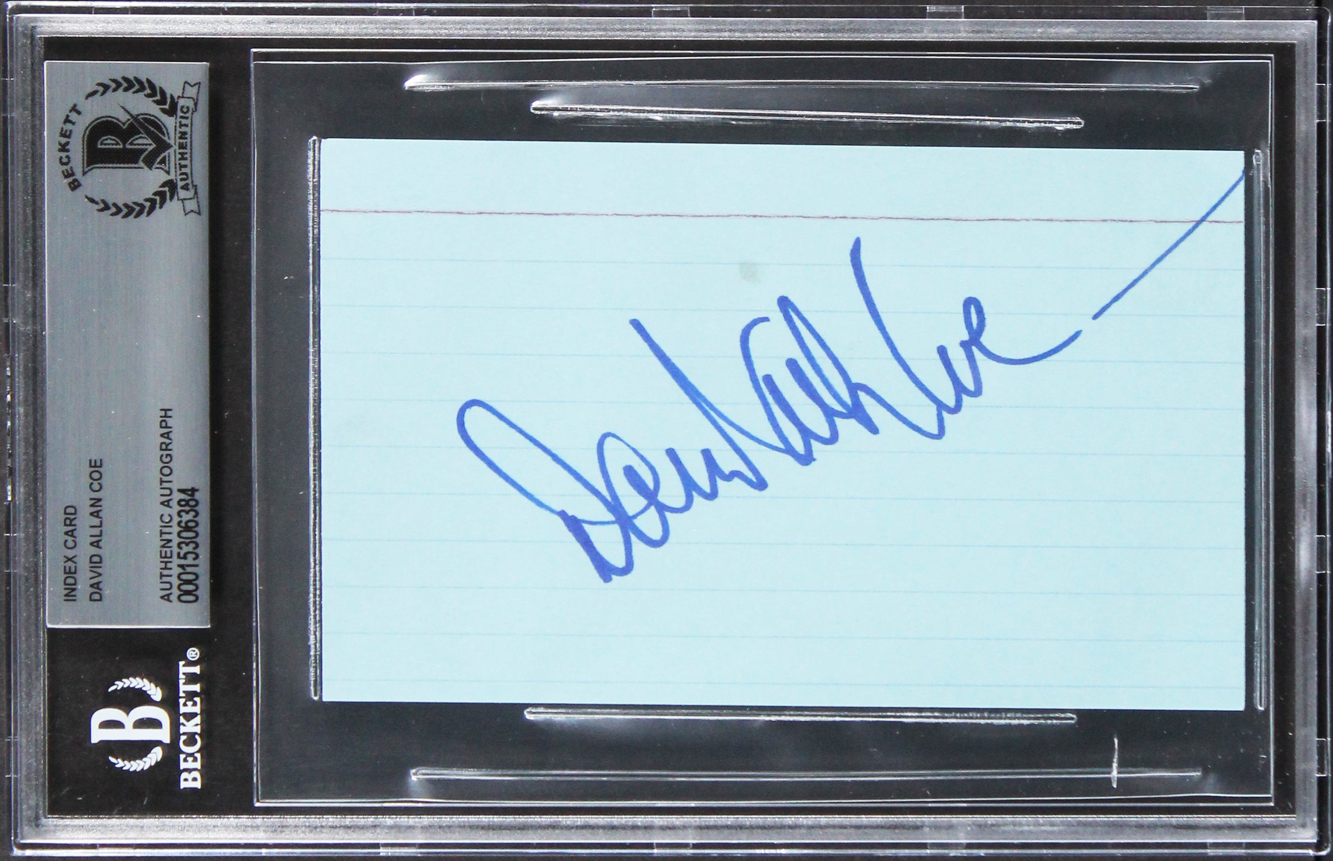 David Allen Coe Authentic Signed 3x5 Index Card Autographed BAS Slabbed