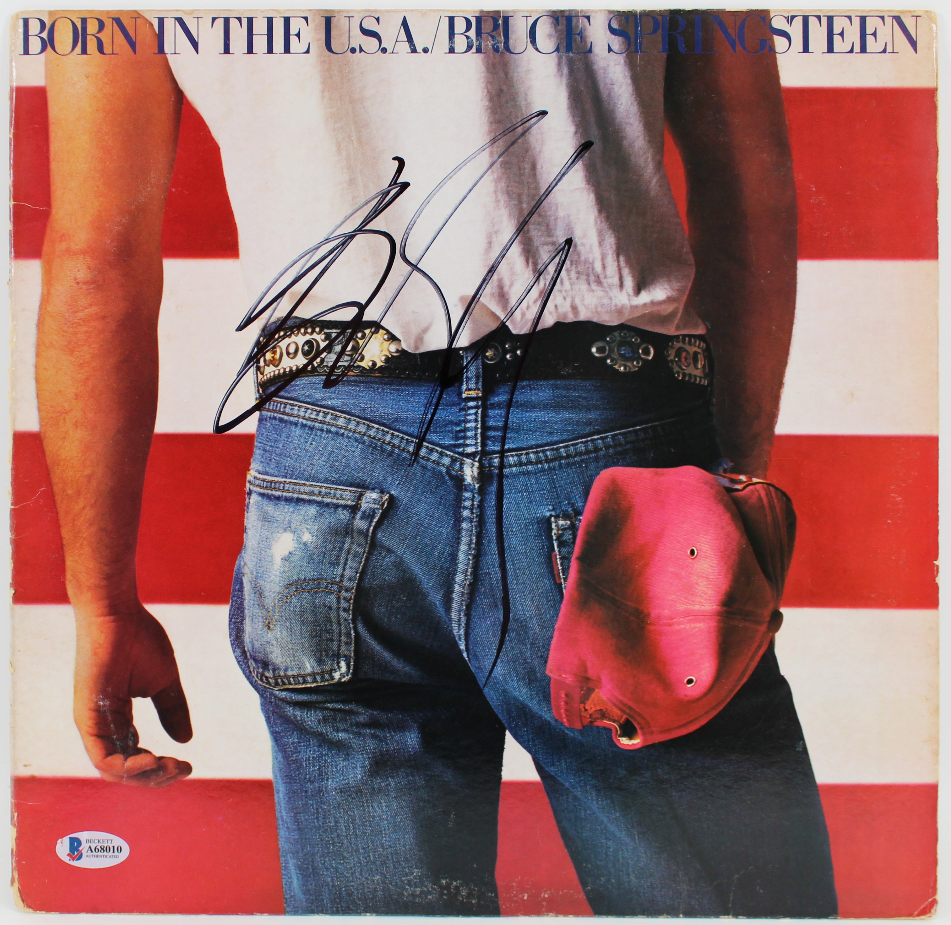 Bruce Springsteen Signed Born In The USA Album Cover W/ Vinyl BAS #A68010