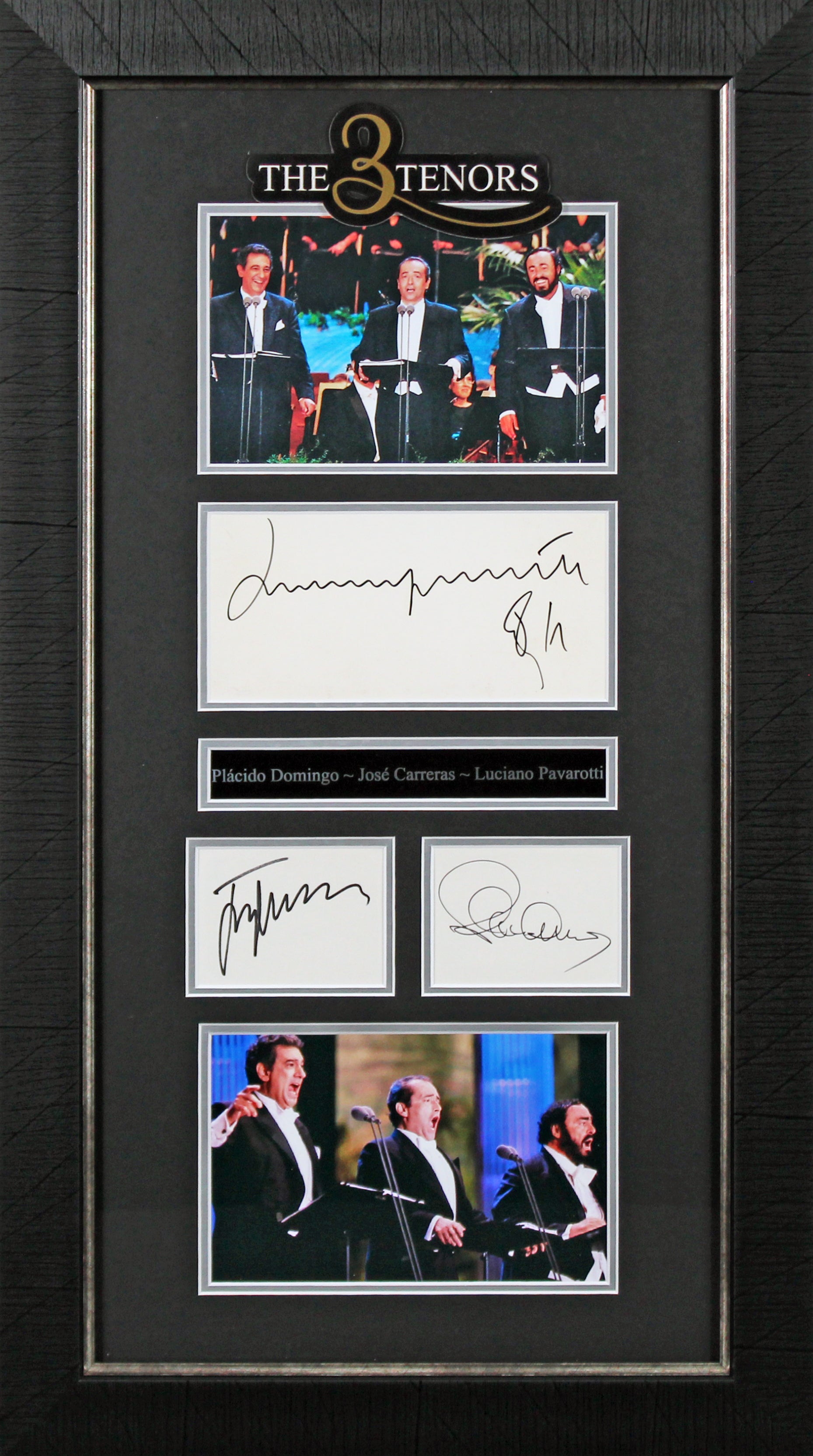 The 3 Tenors Pavarotti, Domingo & Carreras Signed Framed Display BAS #AC26903