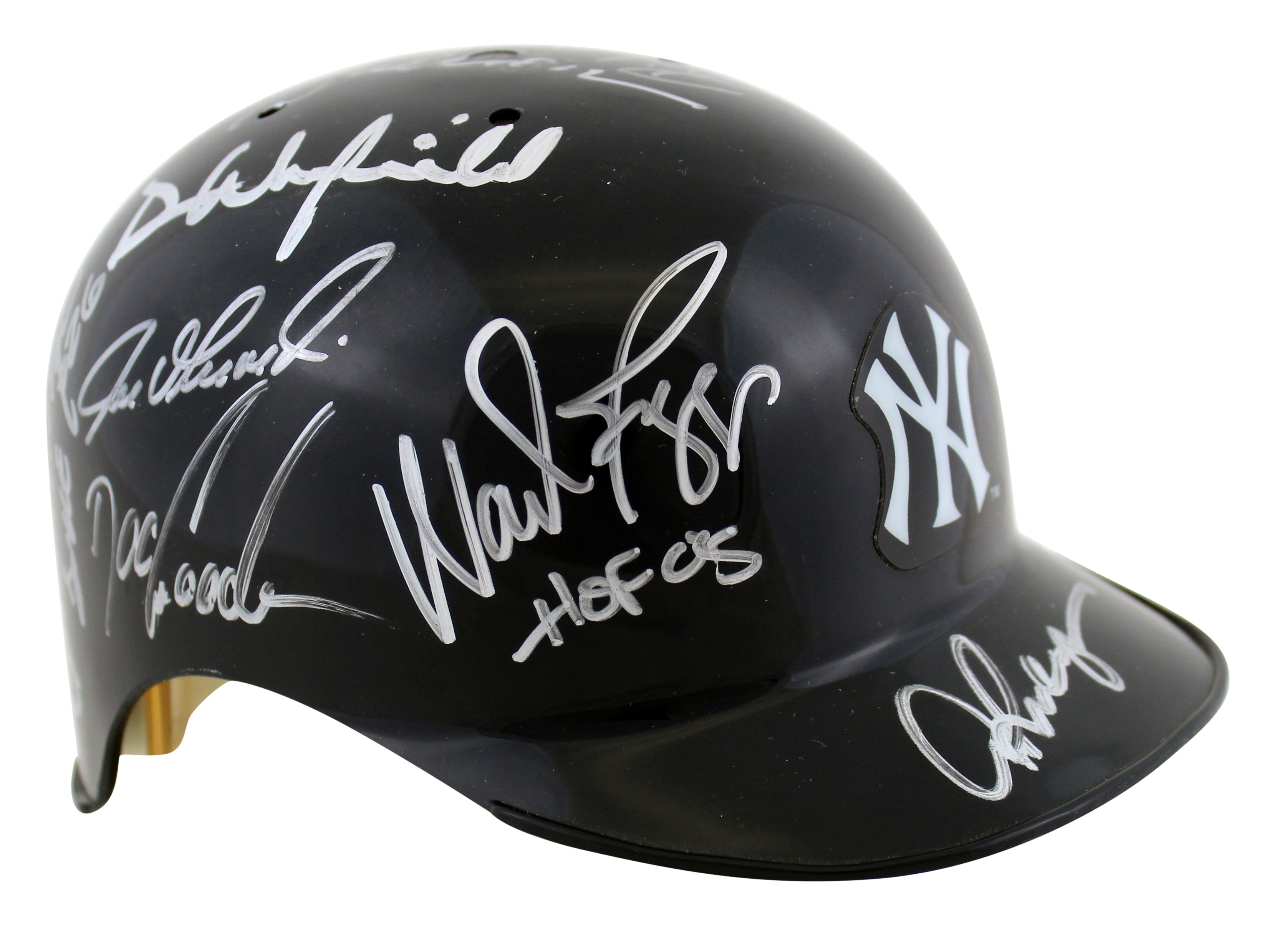 Yankees (15) Rodriguez, Boggs, Gooden, Girardi Signed Mini Helmet BAS #AA03814