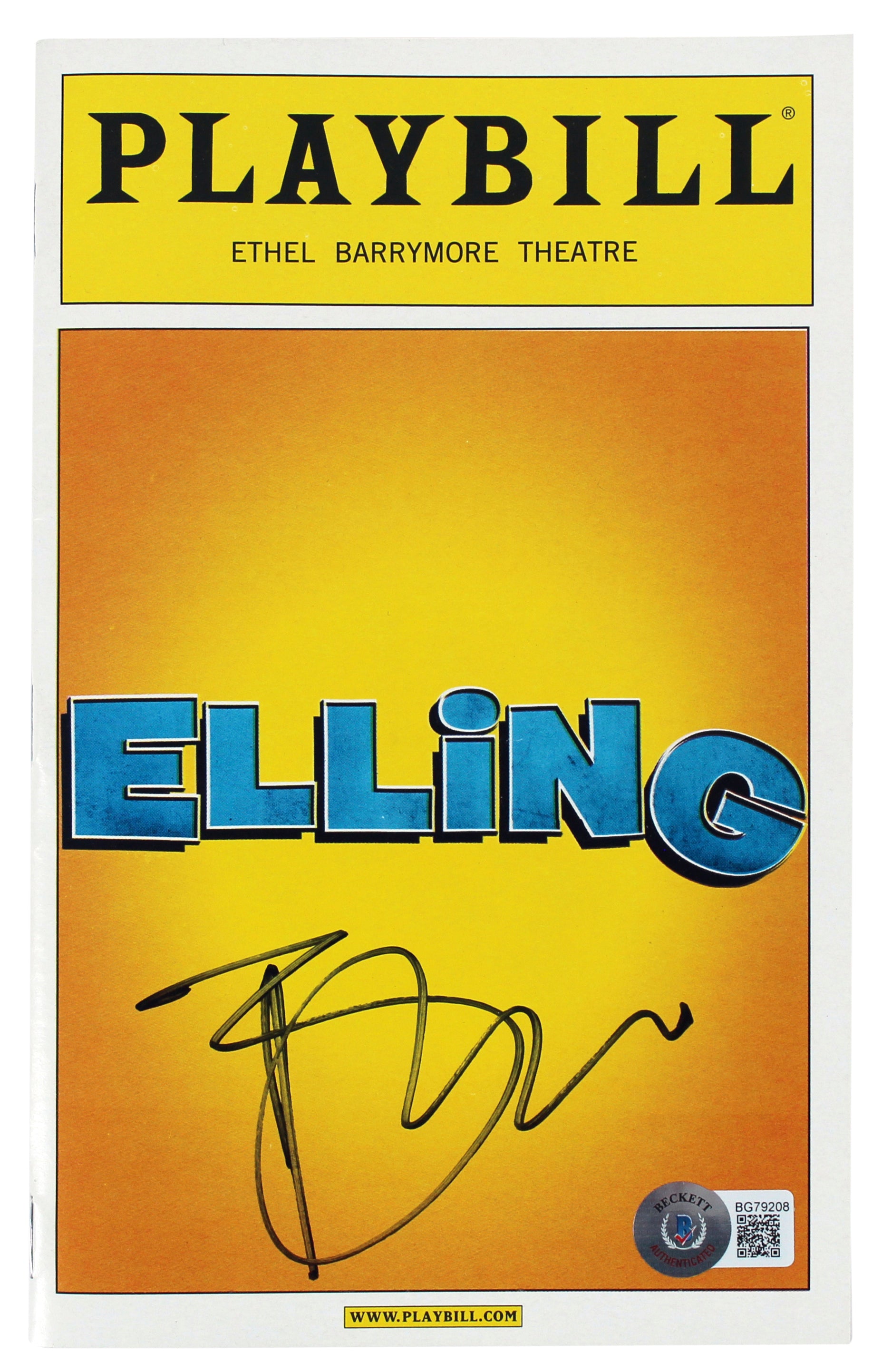 Brendan Fraser Elling Signed 5.5x8.5 Elling Playbill Program  BAS #BG79208