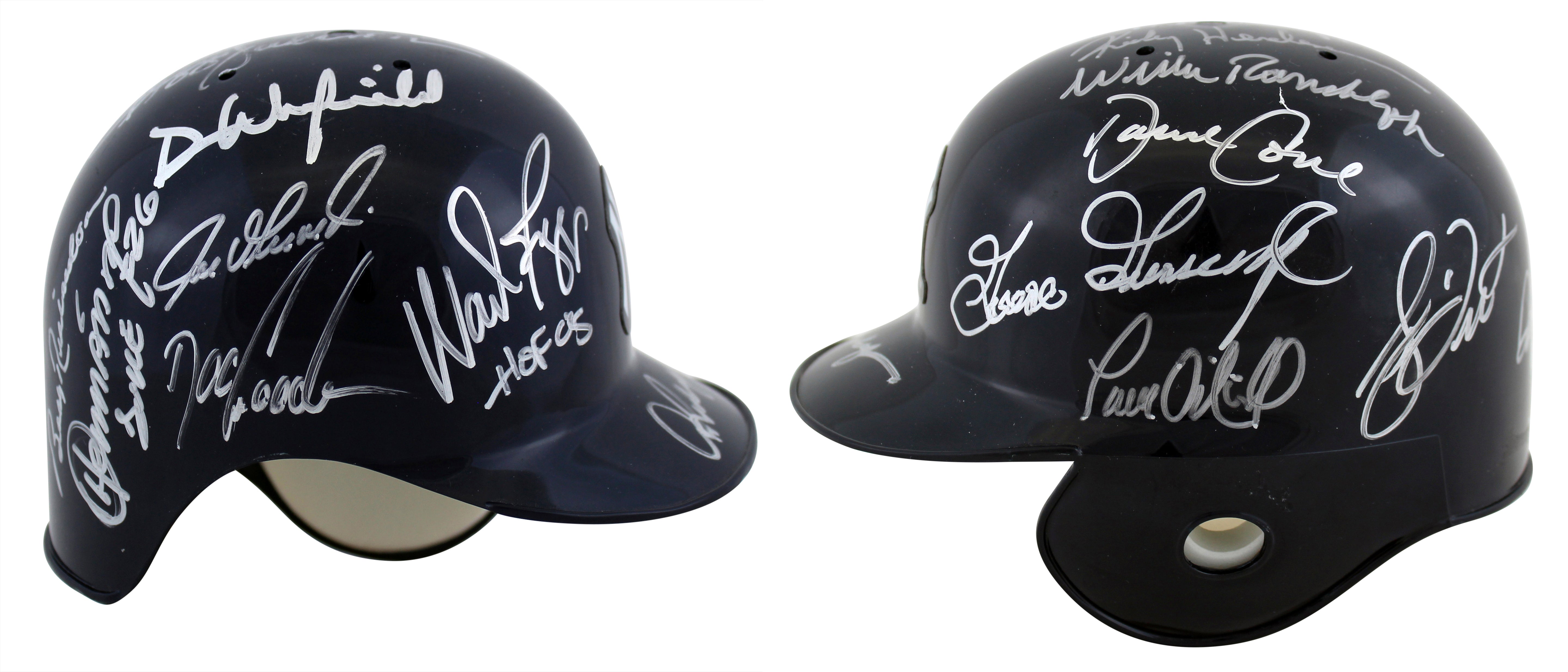 Yankees (15) Rodriguez, Boggs, Gooden, Girardi Signed Mini Helmet BAS #AA03814